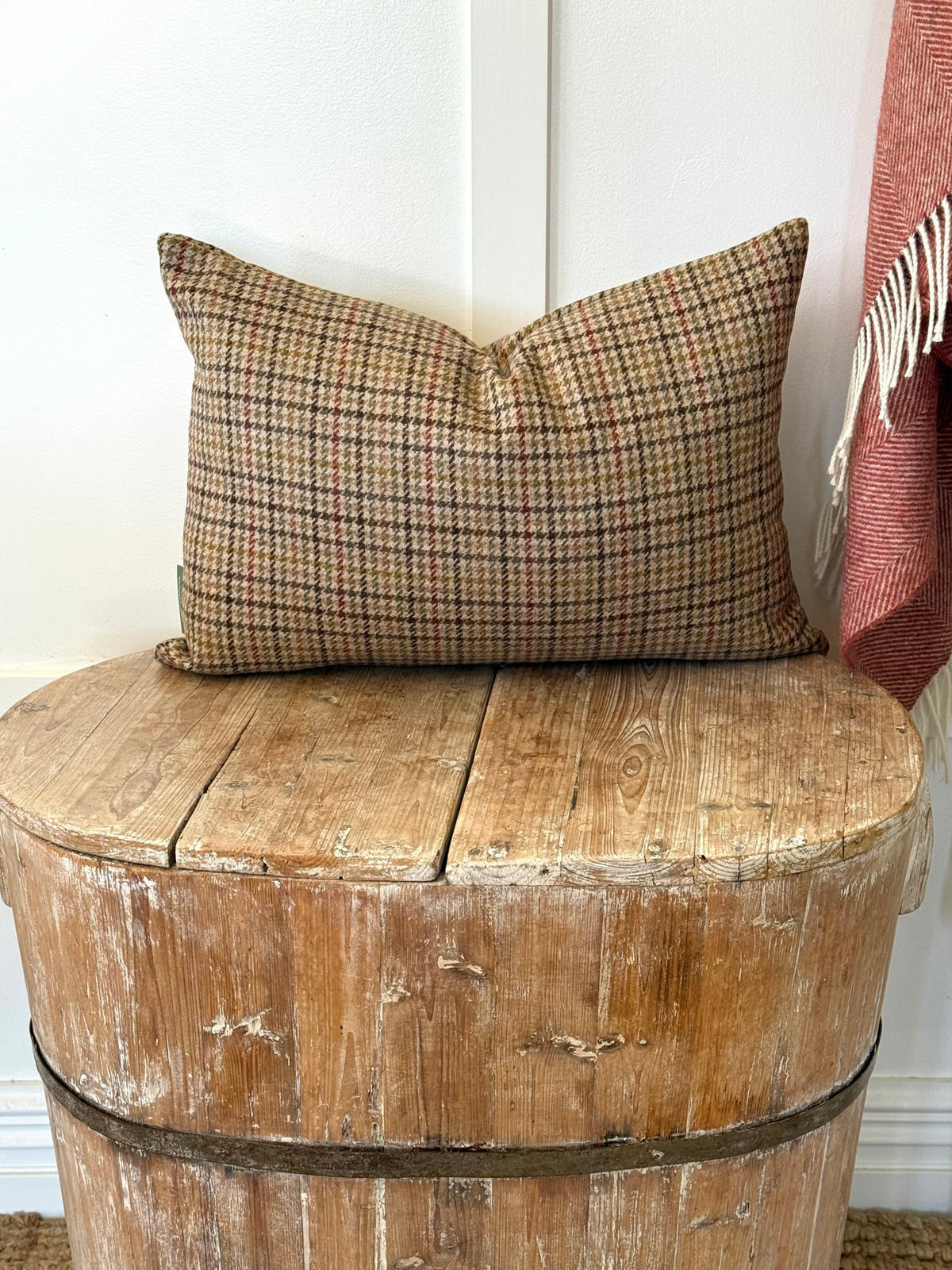 The Heritage Cushion Cover - Aveyard Sage & Red