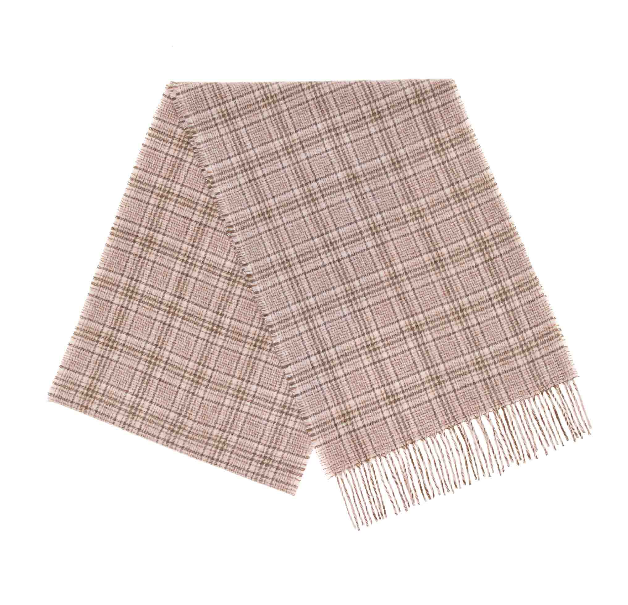 Grid Natural 100% Merino Scarf