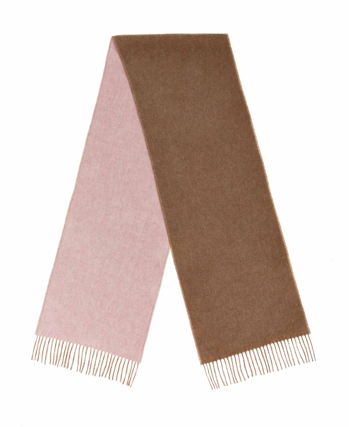 Double Face Camel & Baby Pink 100% Merino Scarf