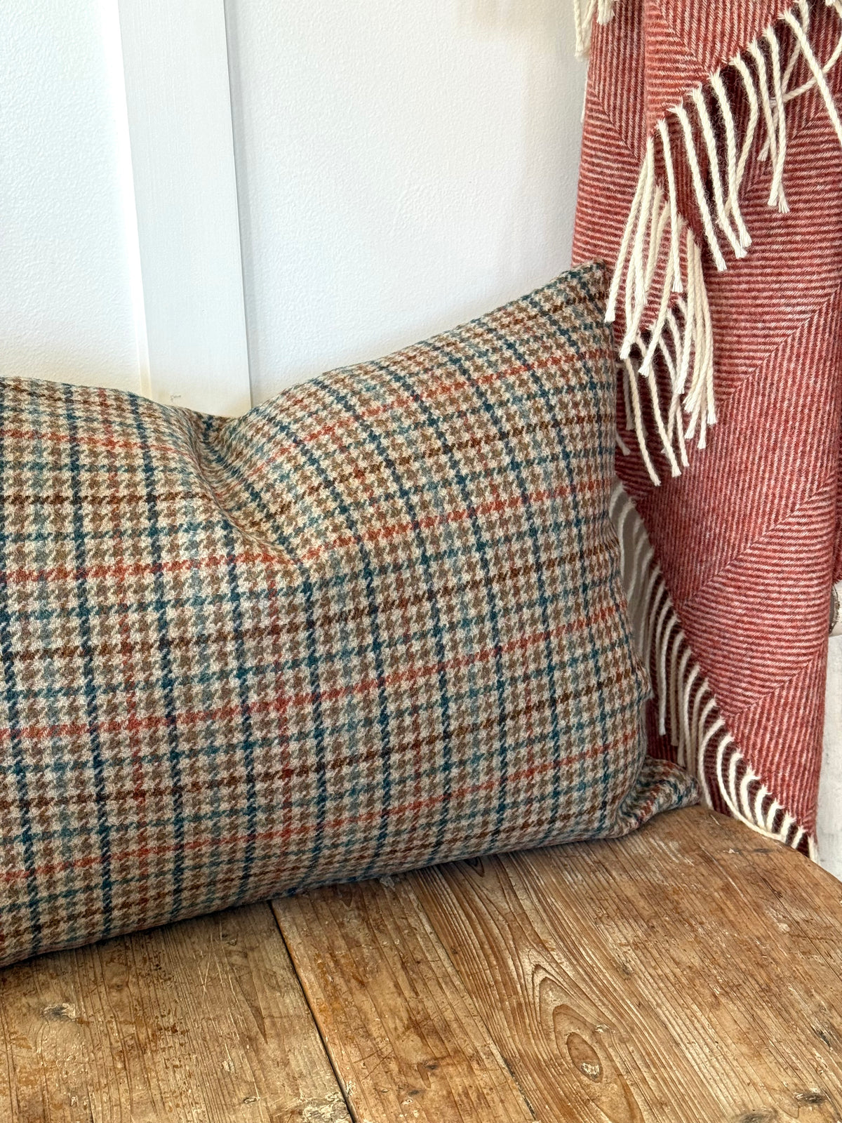 The Heritage Cushion Cover - Aveyard Aqua & Rust