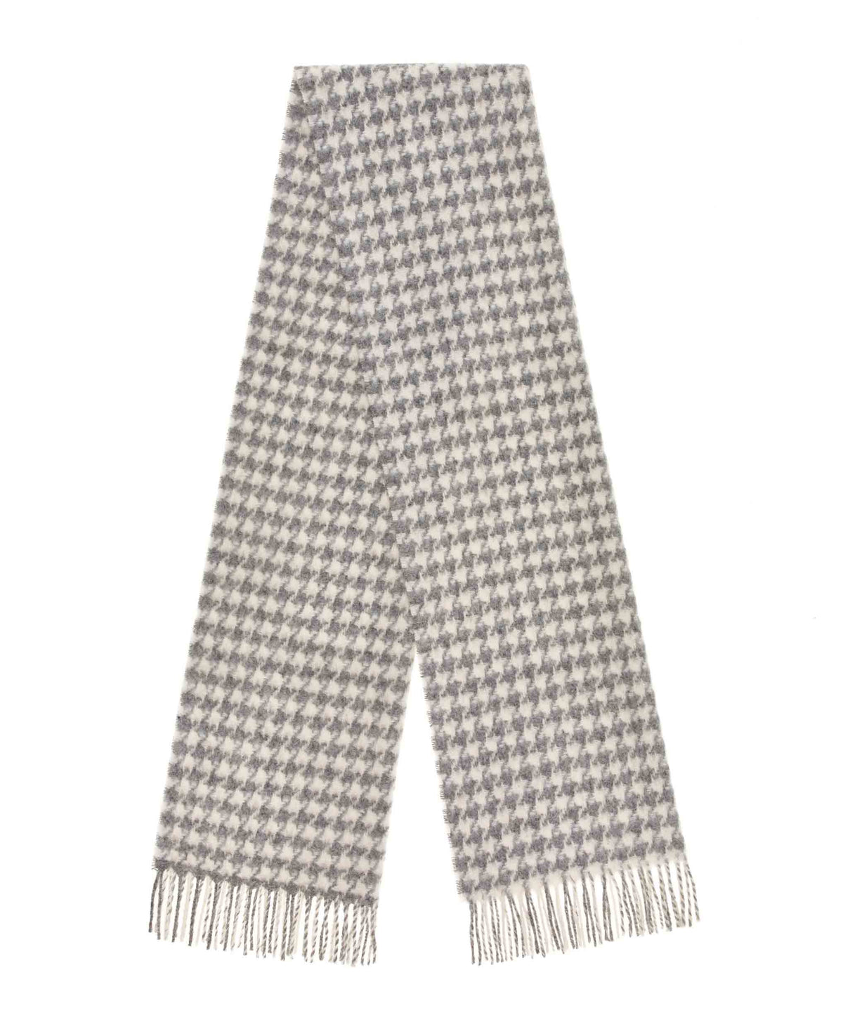 Houndstooth Silver & Ecru Scarf