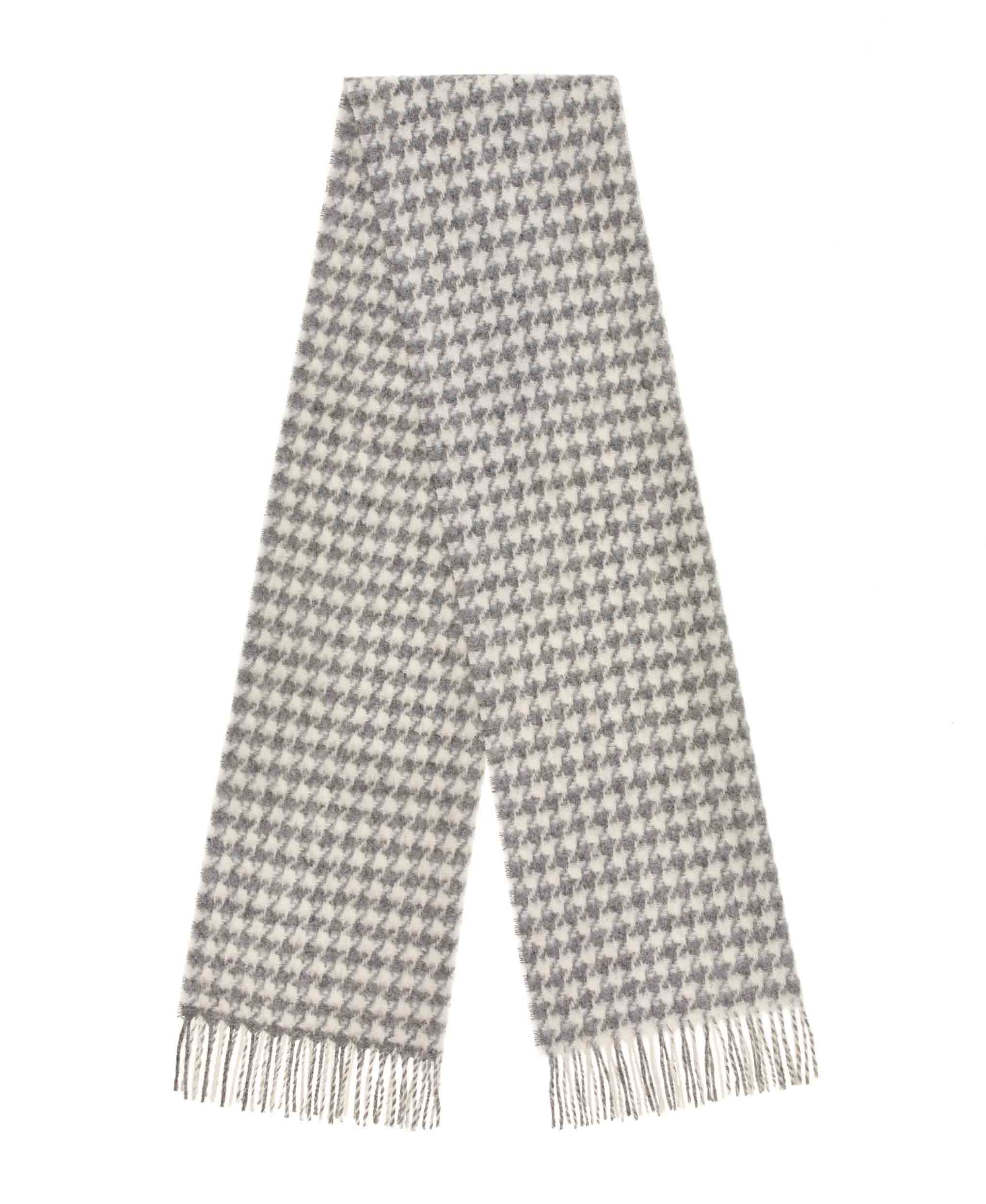 Houndstooth Silver & Ecru Scarf