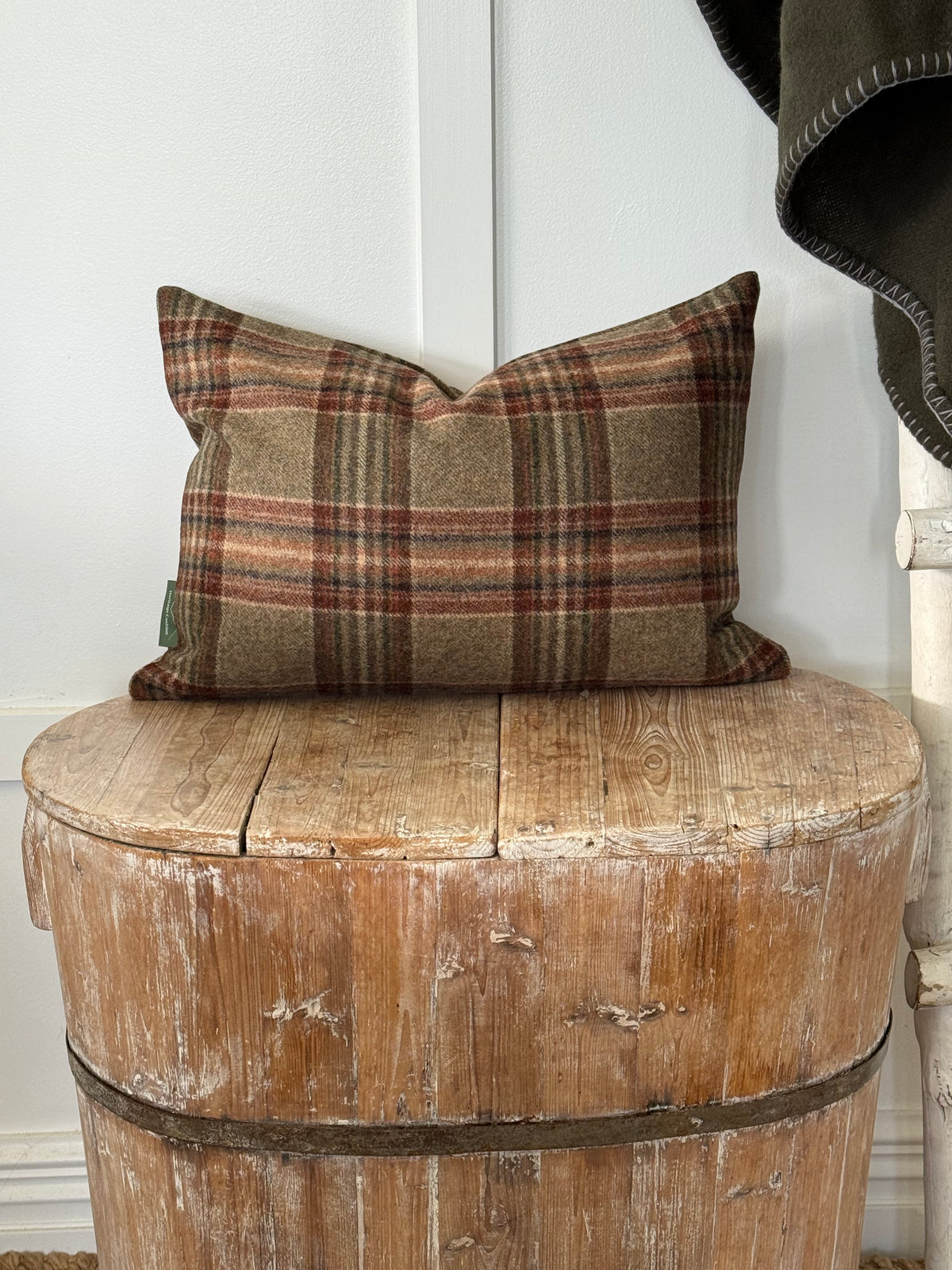 The Heritage Cushion Cover - Coates Sage & Red