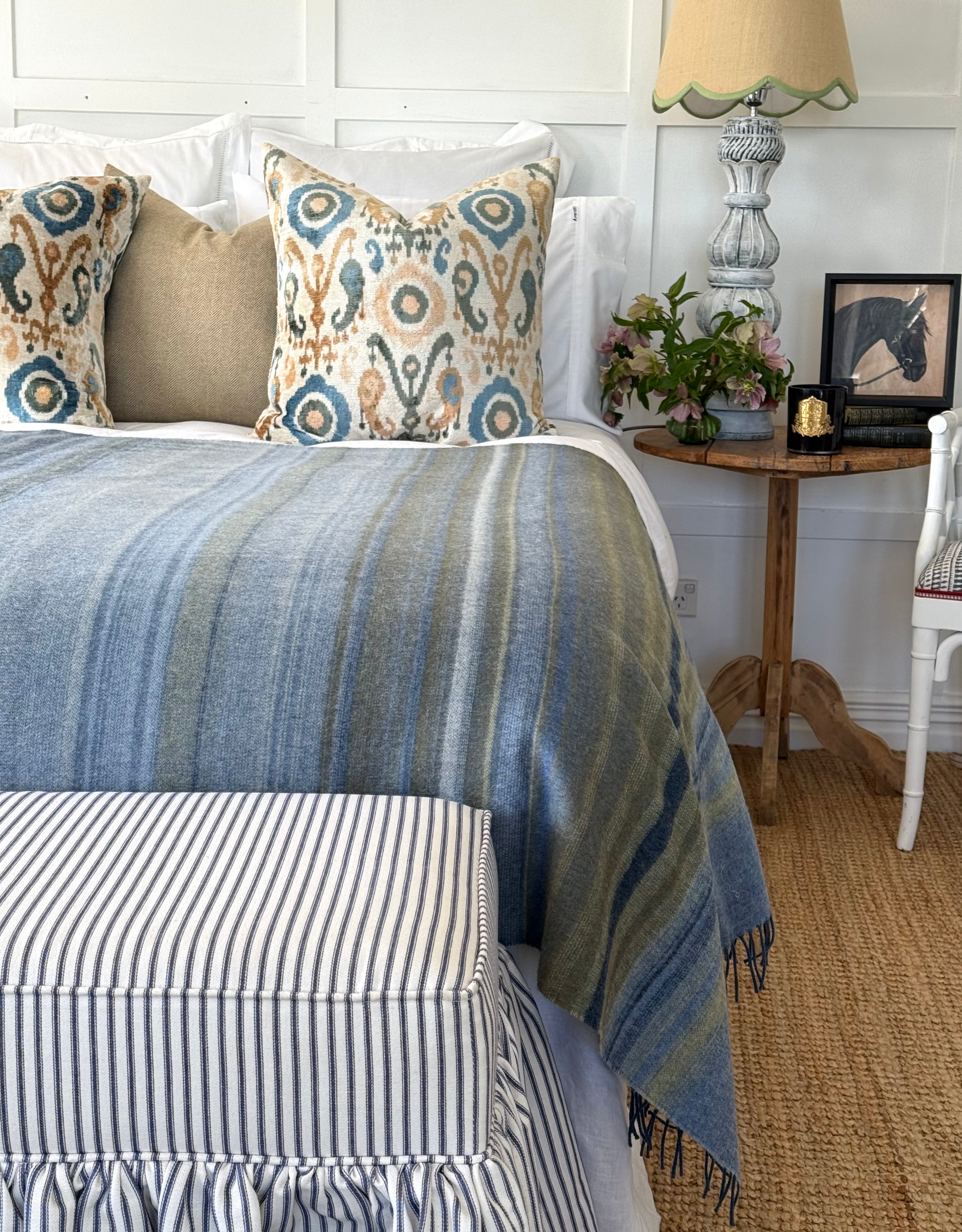 Ombre Avocado & Blue Merino Throw