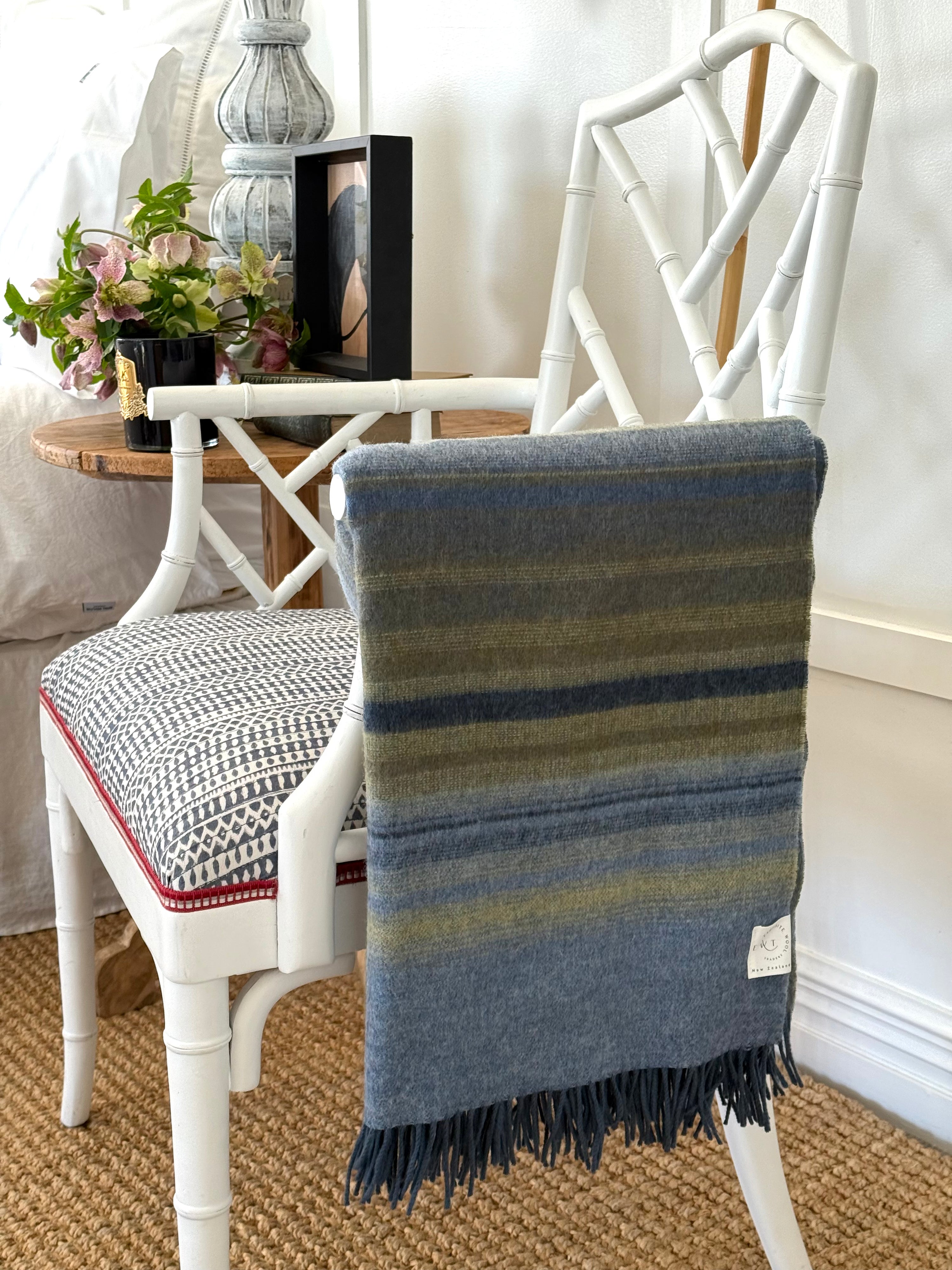 Ombre Avocado & Blue Merino Throw