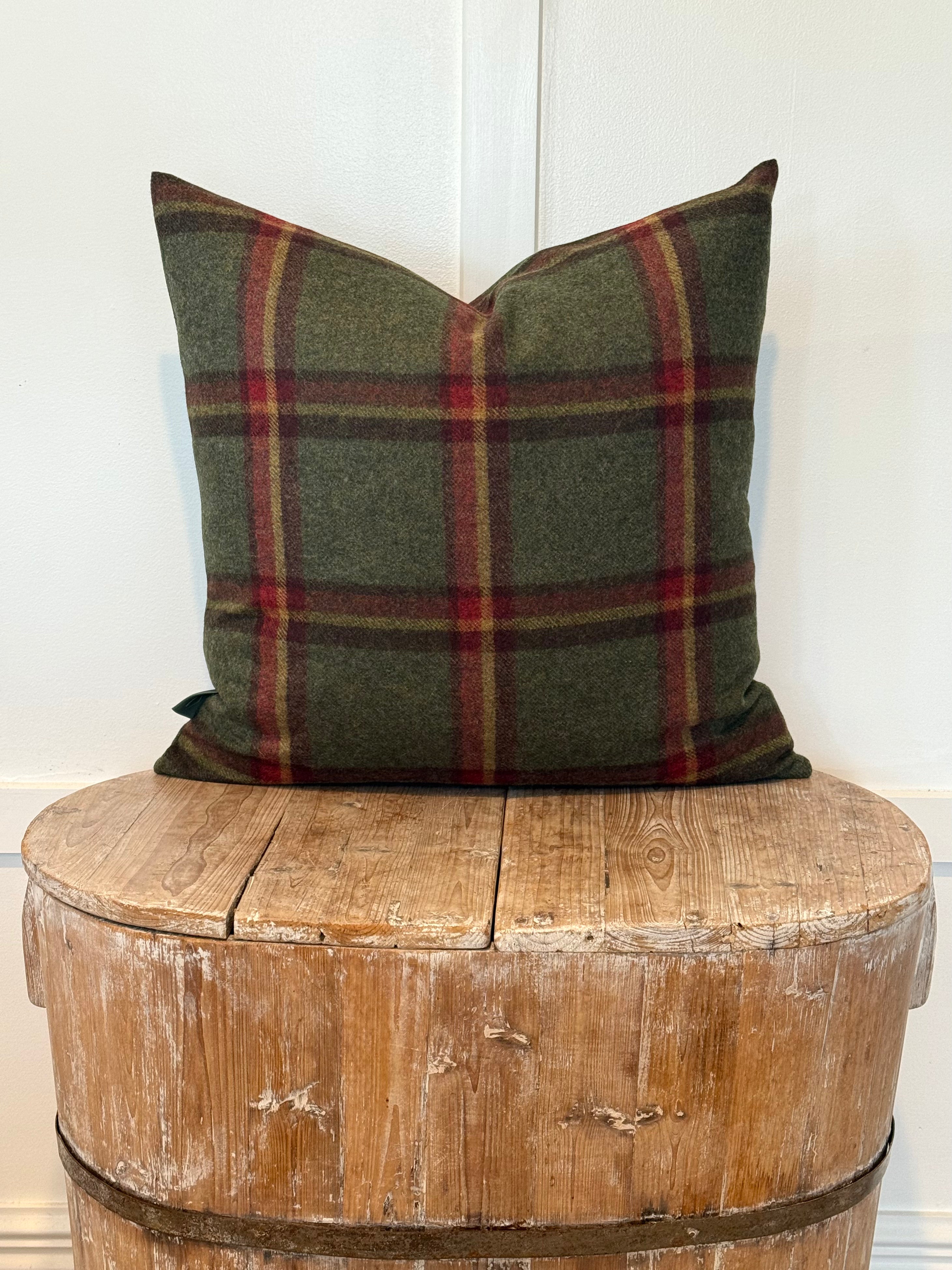The Heritage Cushion Cover - Windowpane Forest Green
