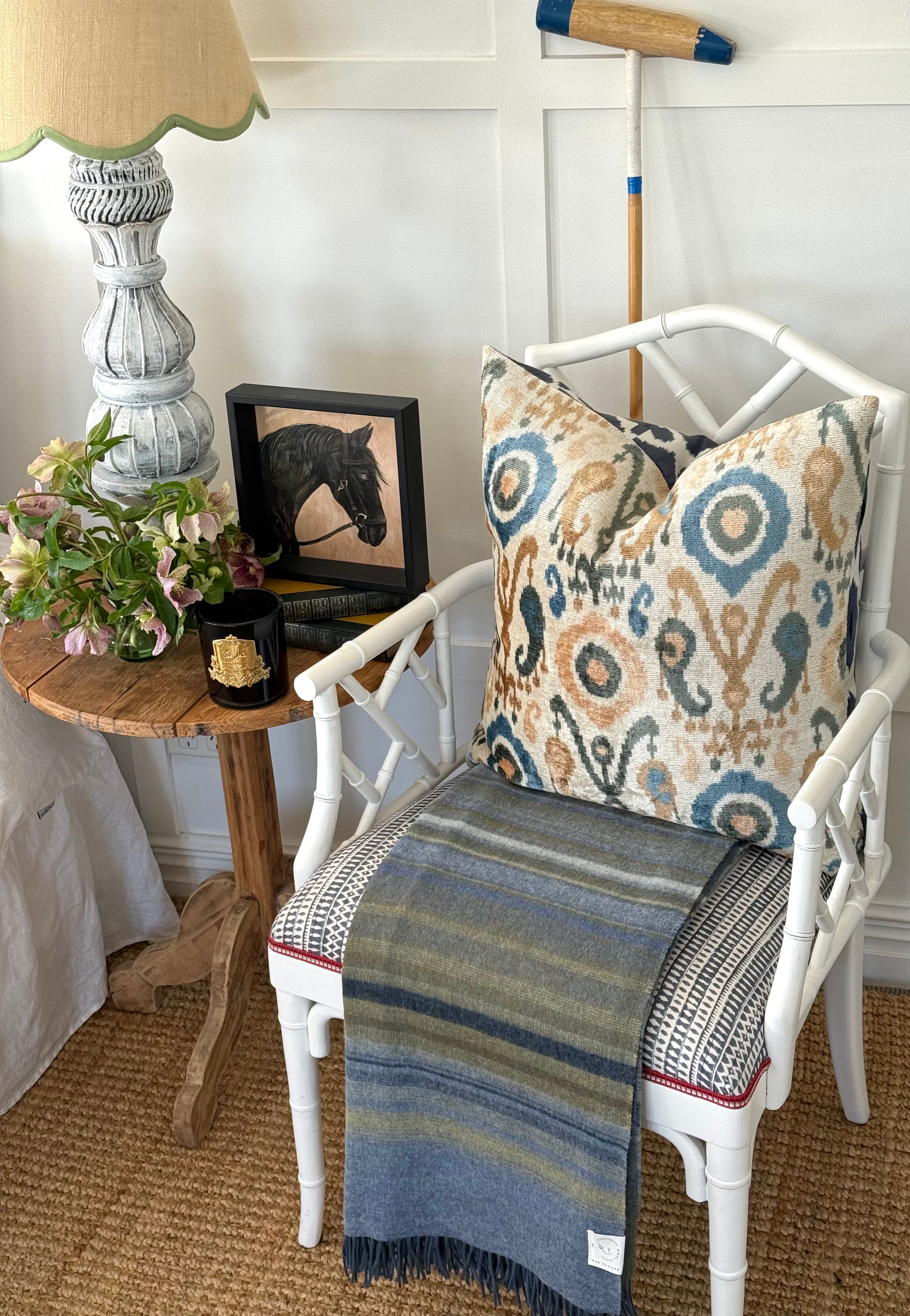 Ombre Avocado & Blue Merino Throw