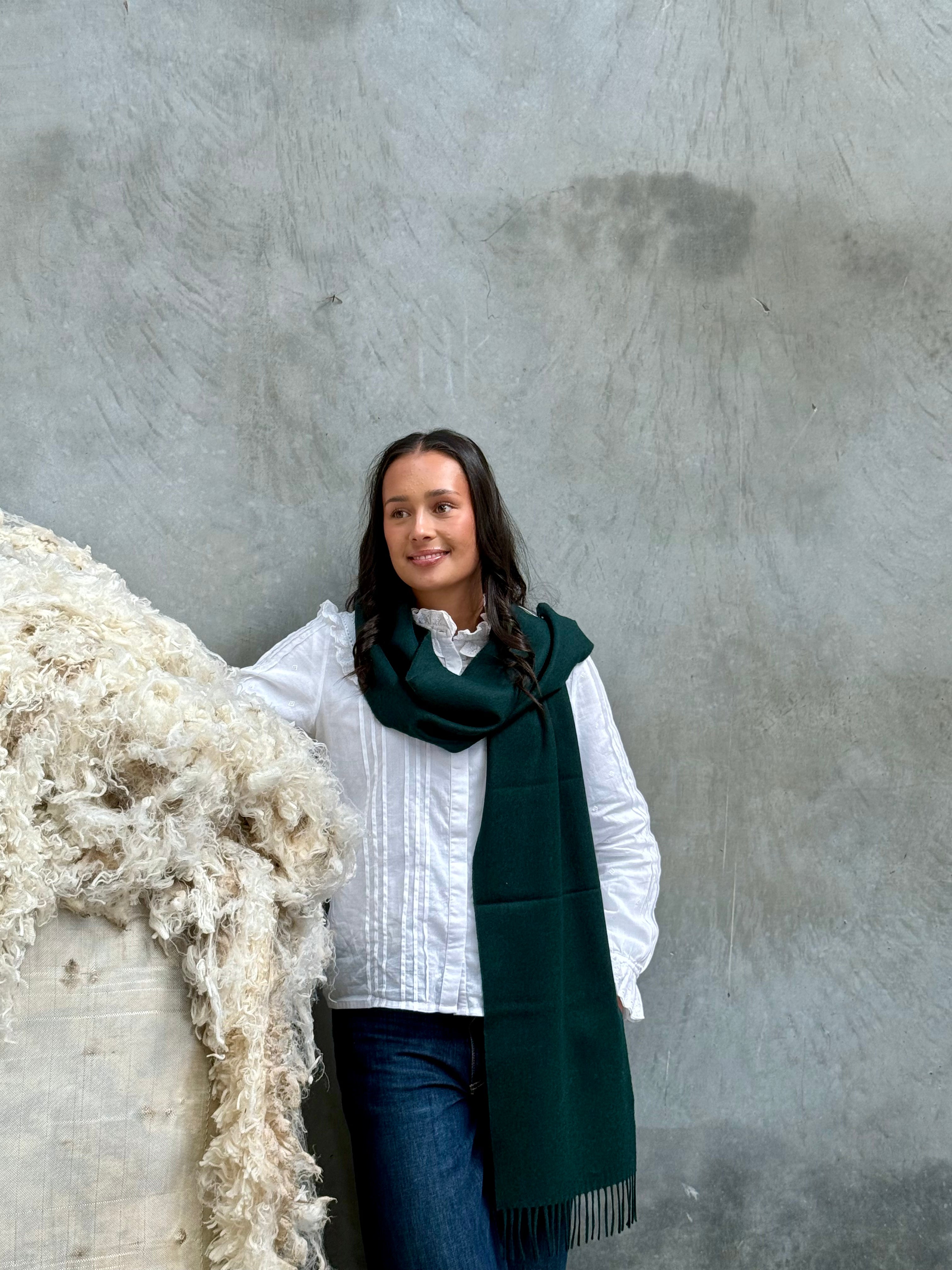 Bottle Green 100% Merino Scarf
