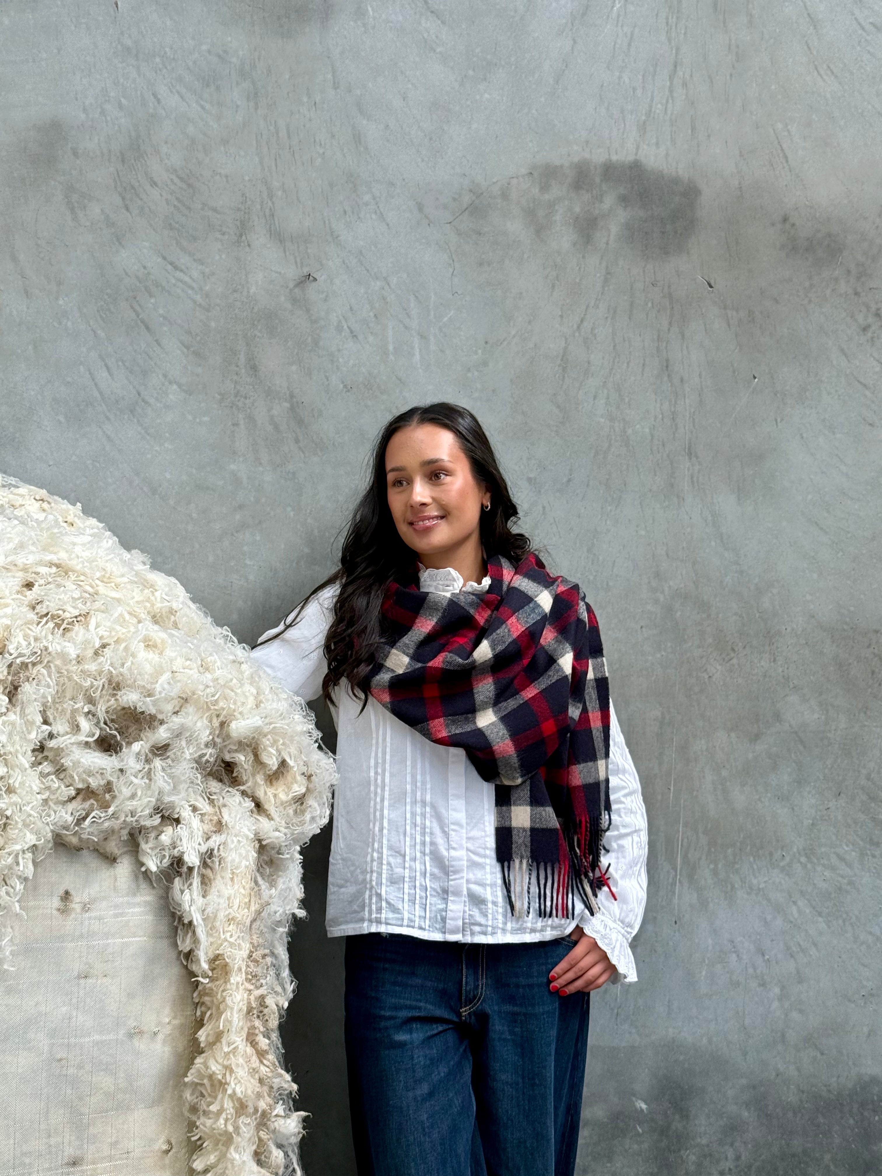 Blyth Navy 100% Merino Oversized Scarf