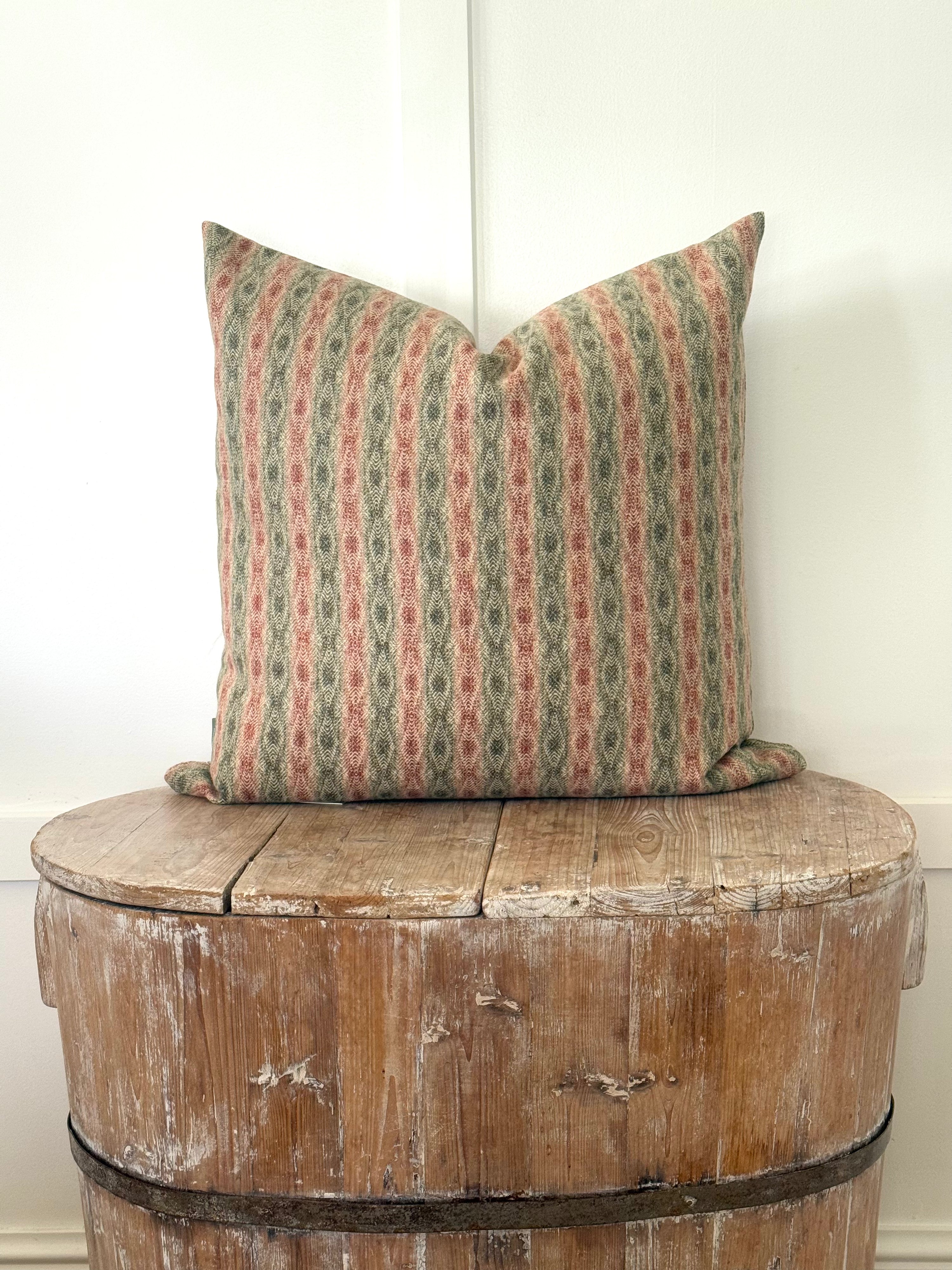 The Heritage Cushion Cover - Netherfield Sage & Red
