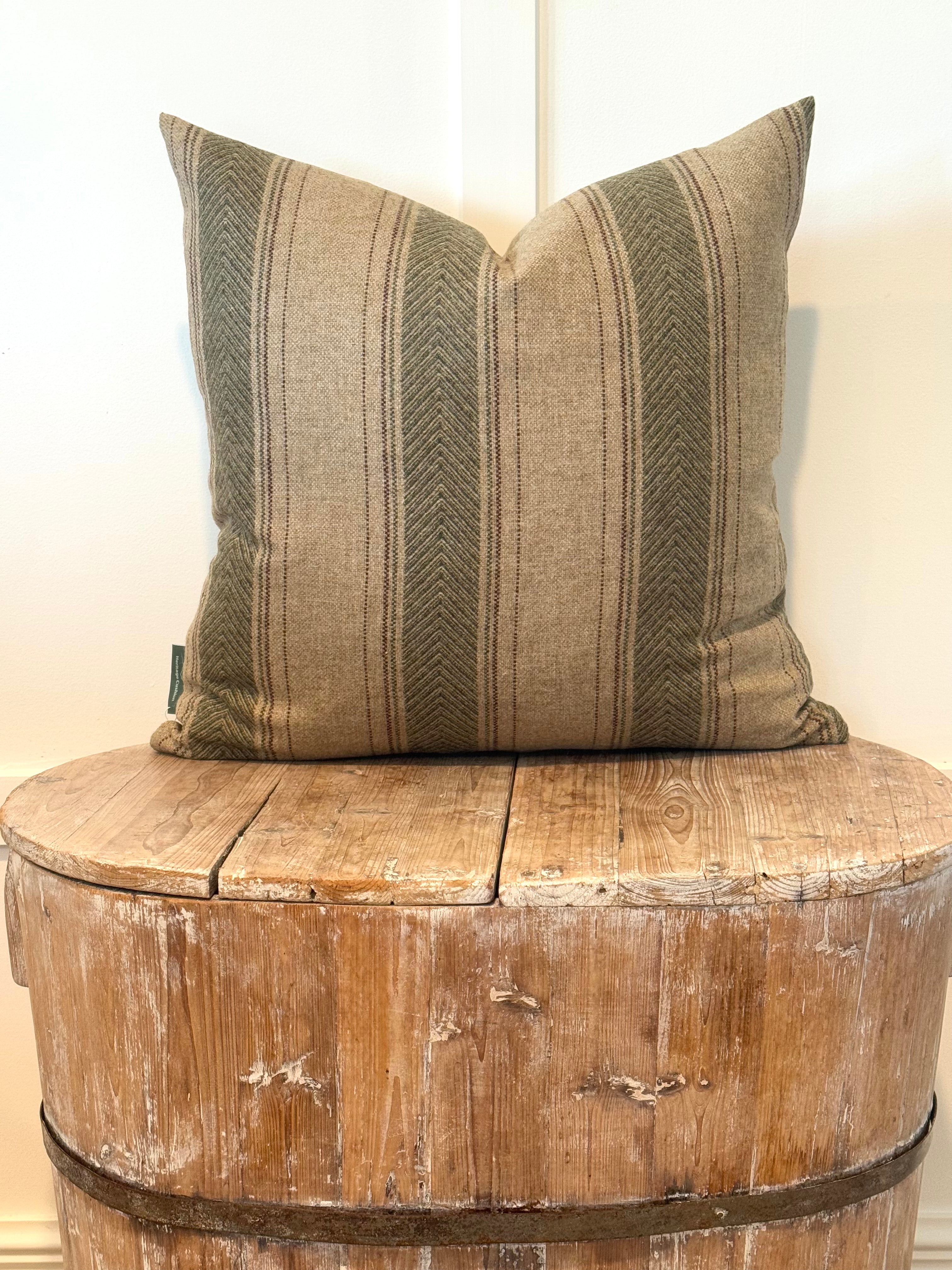 The Heritage Cushion - Regency Natural & Olive
