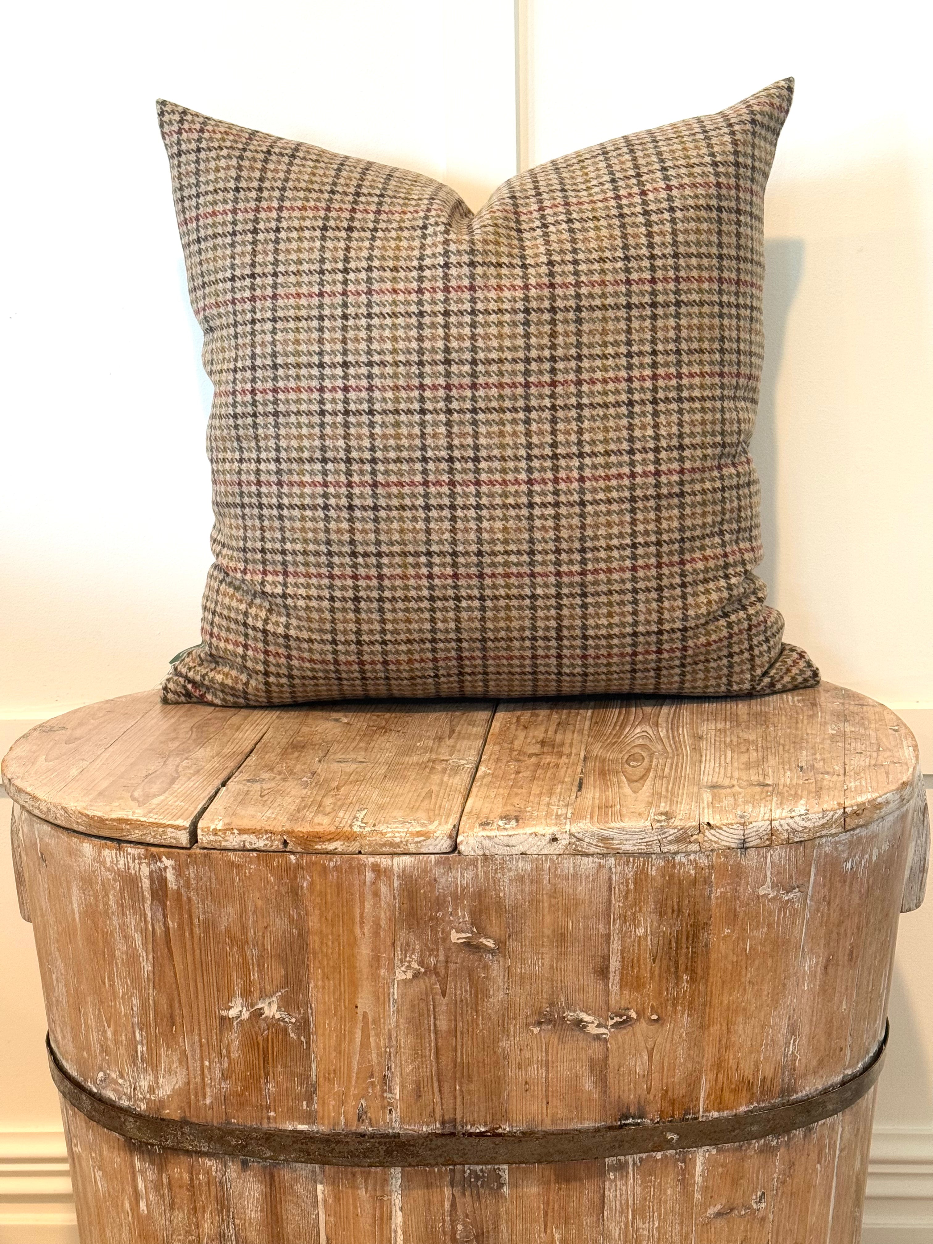 The Heritage Cushion - Aveyard Sage & Red