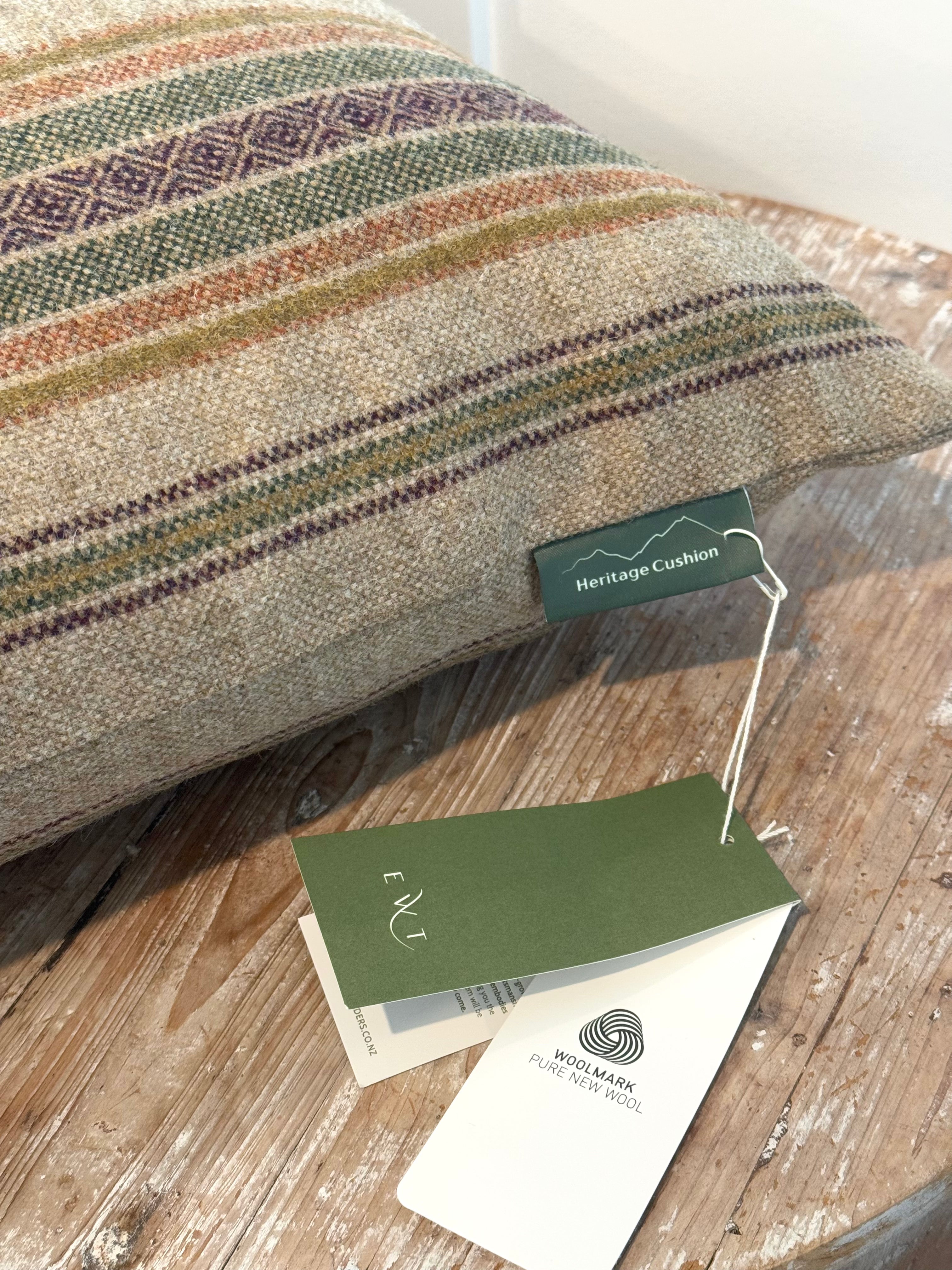 The Heritage Cushion - Blenheim Natural & Olive