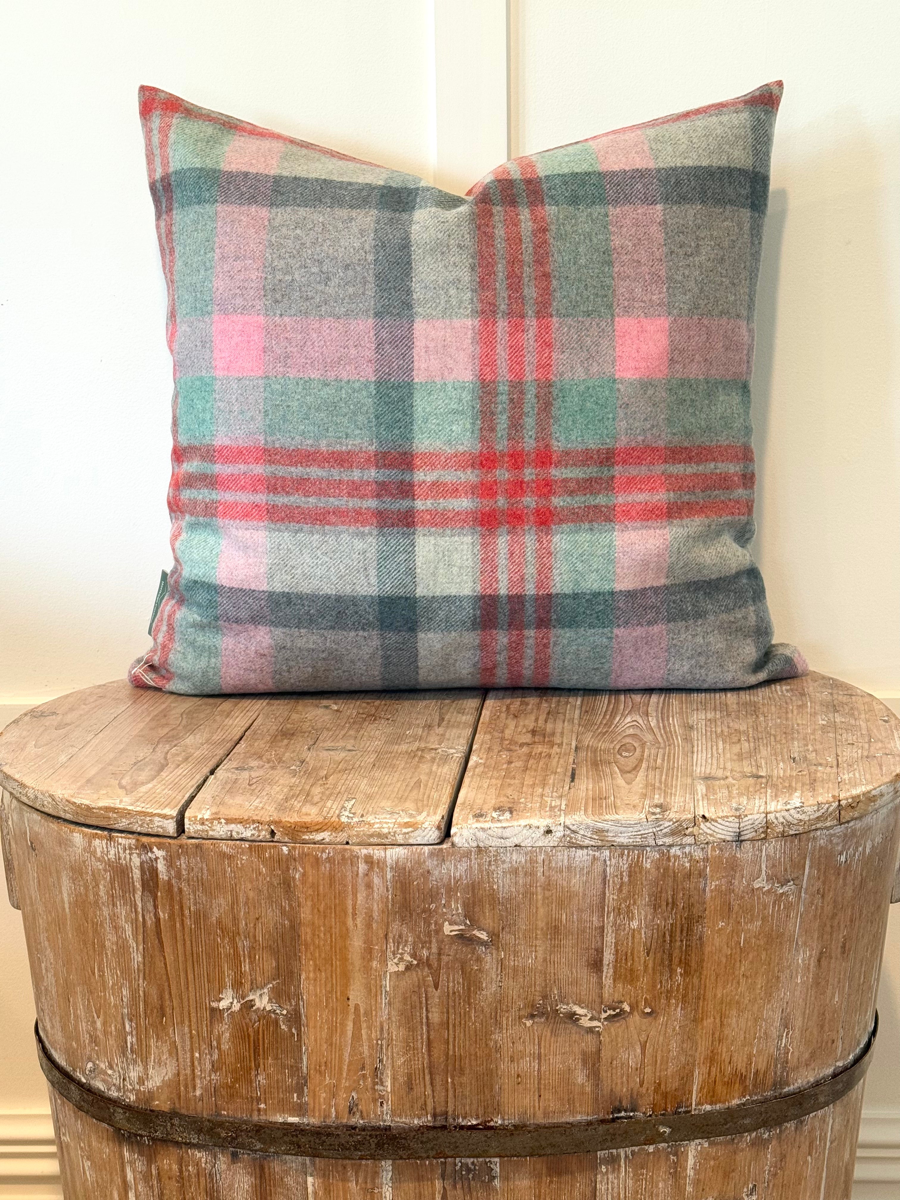 The Heritage Cushion - Melbourne Aqua & Flamingo