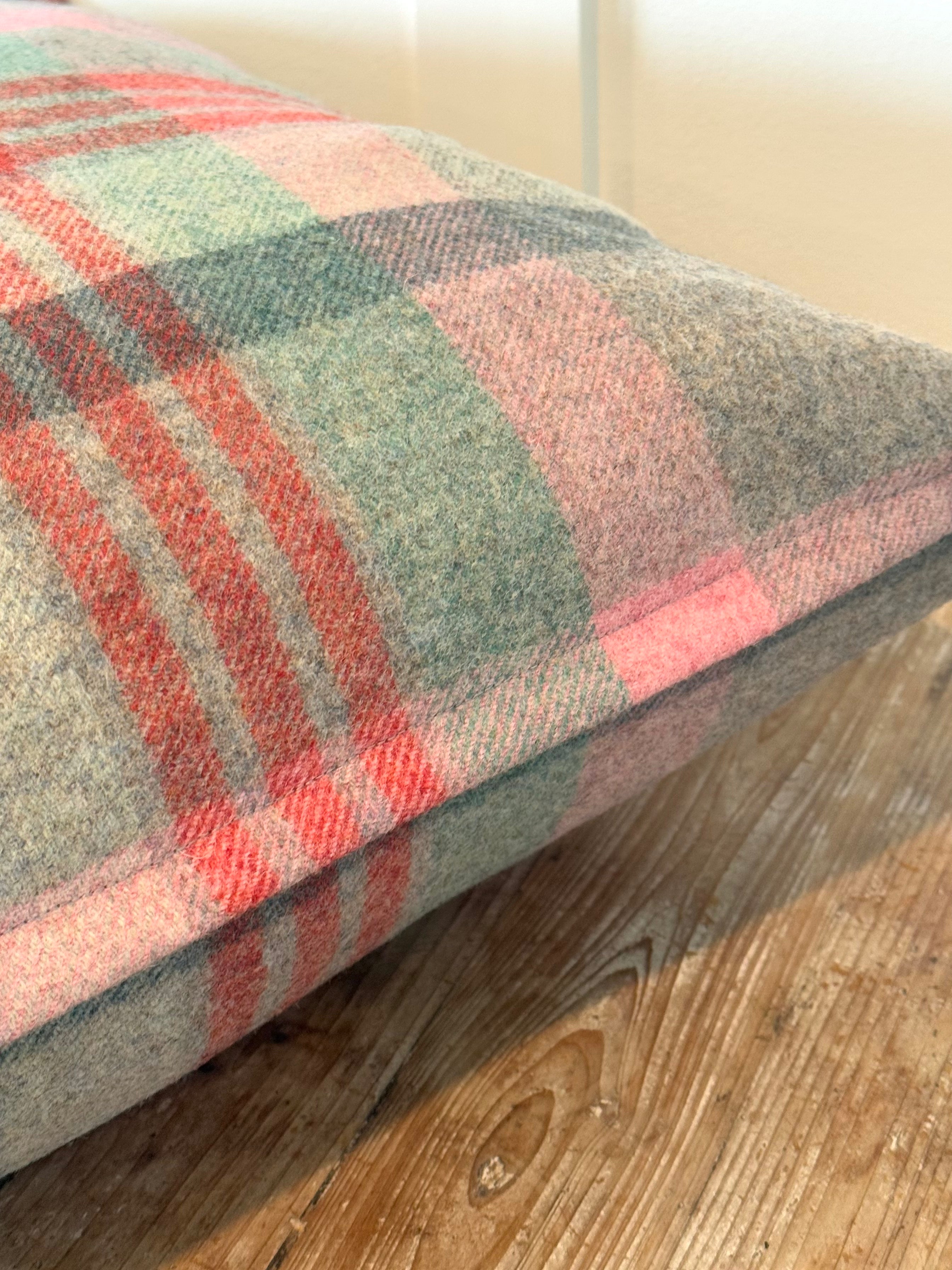 The Heritage Cushion - Melbourne Aqua & Flamingo