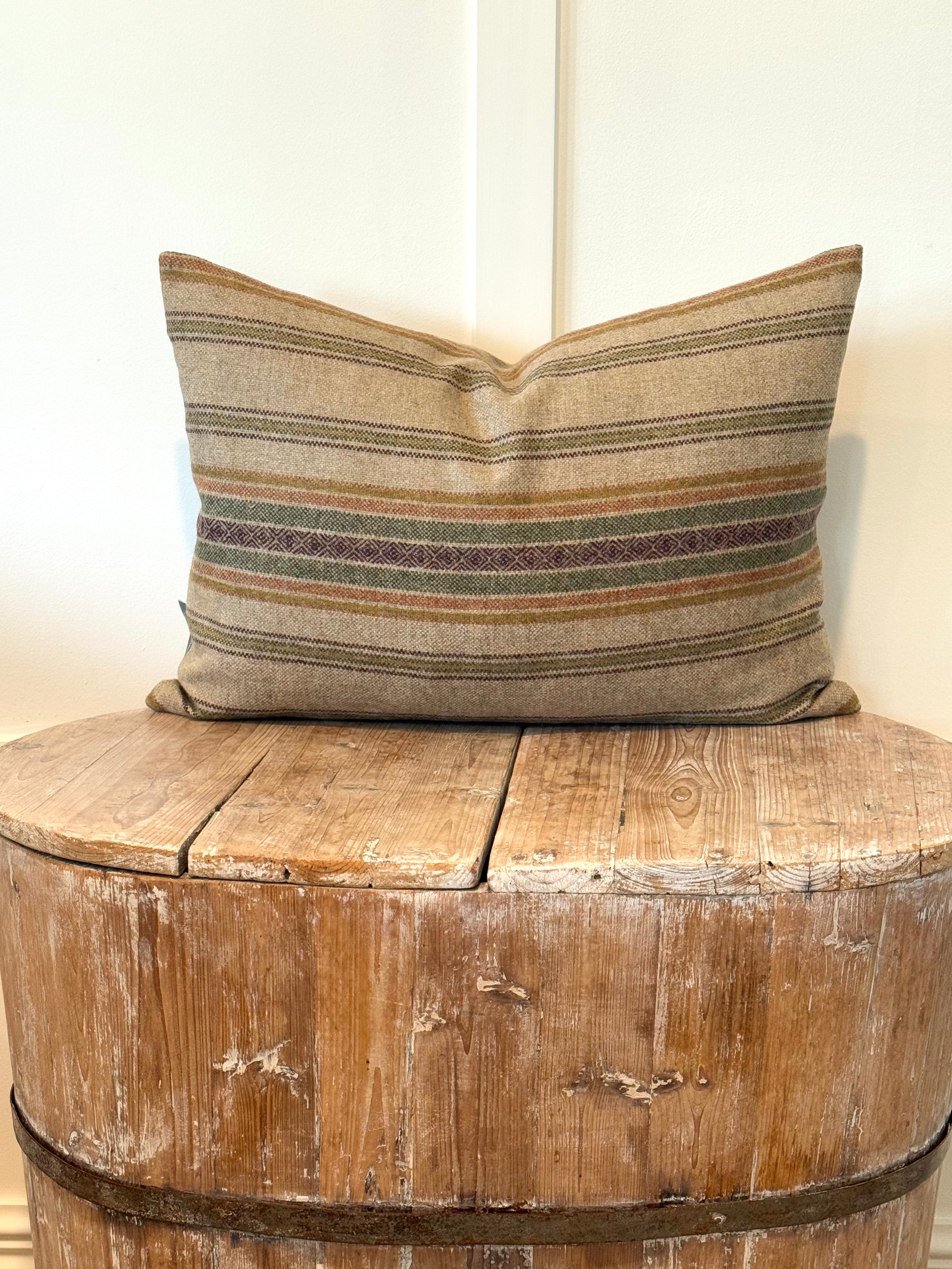 The Heritage Cushion - Blenheim Natural & Olive