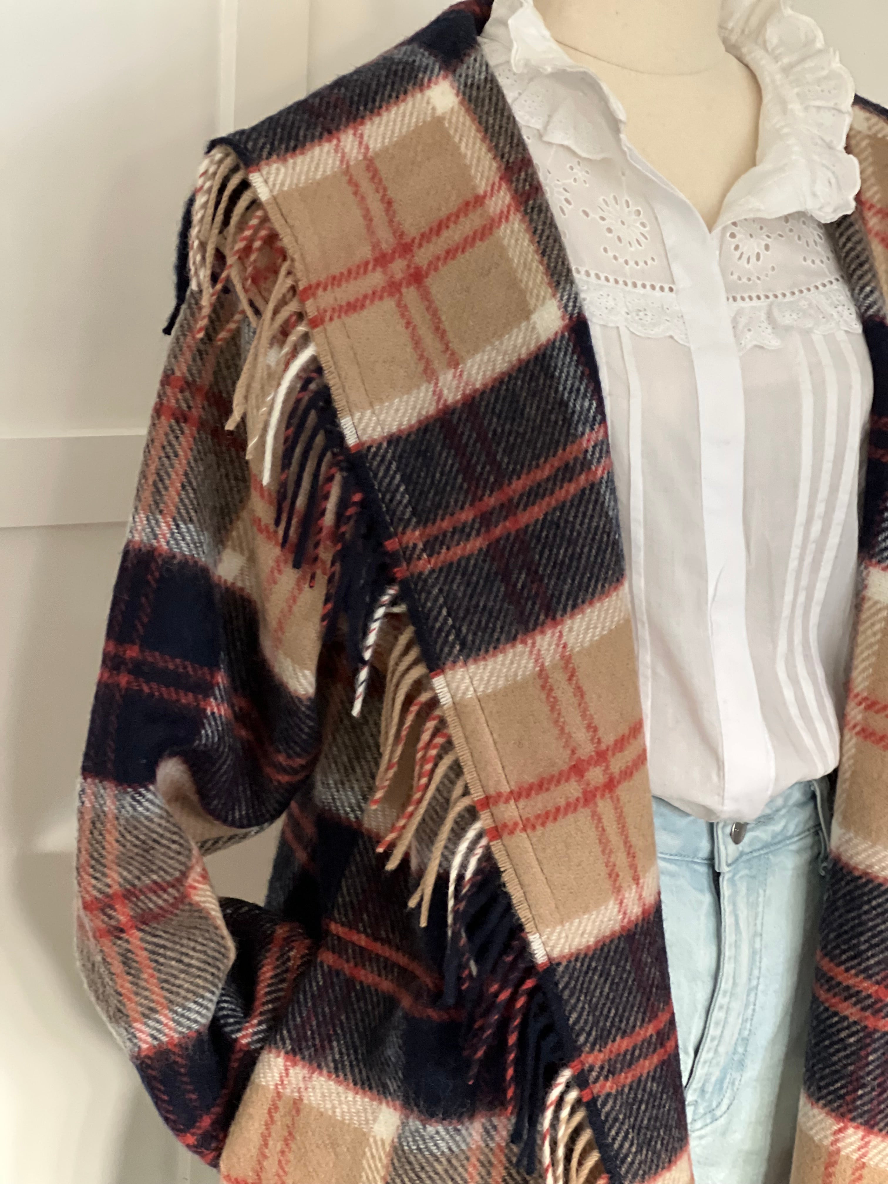 The Southern Coat - Bannochburn Navy Camel - 100% wool