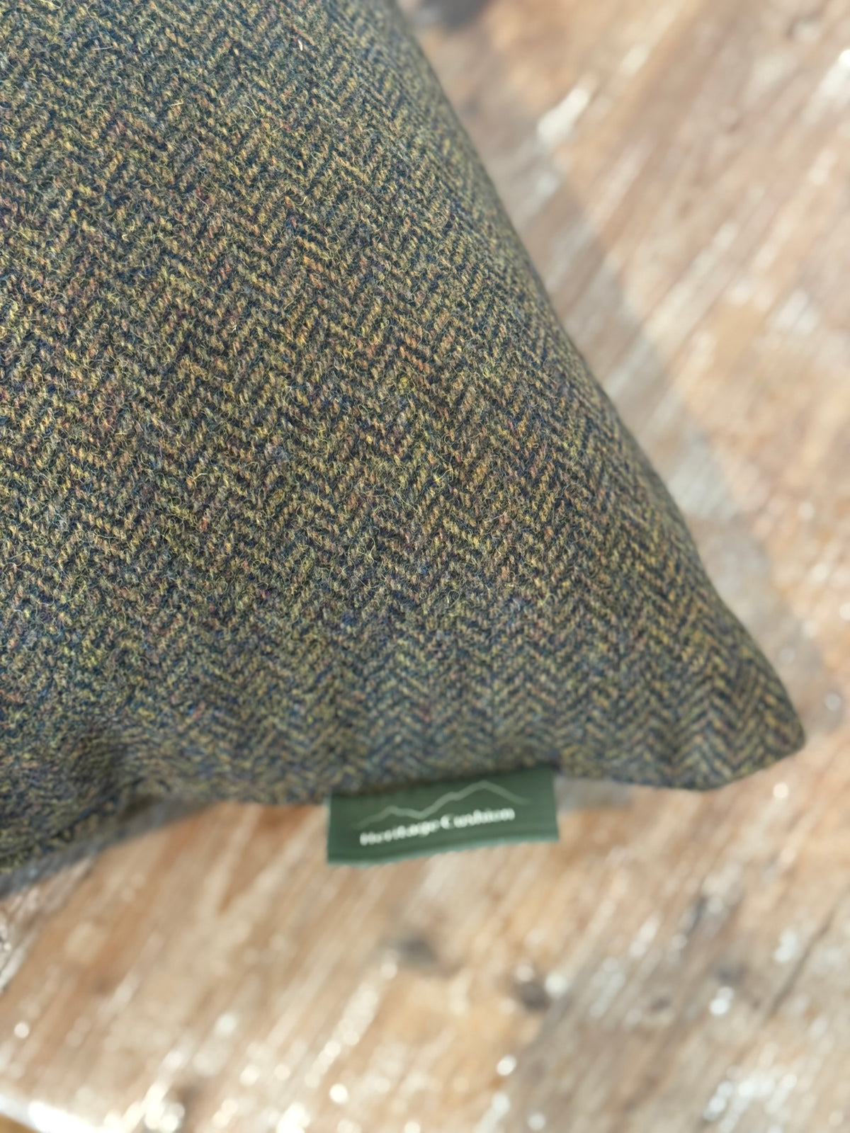 The Heritage Cushion Cover - Herringbone Dark Green