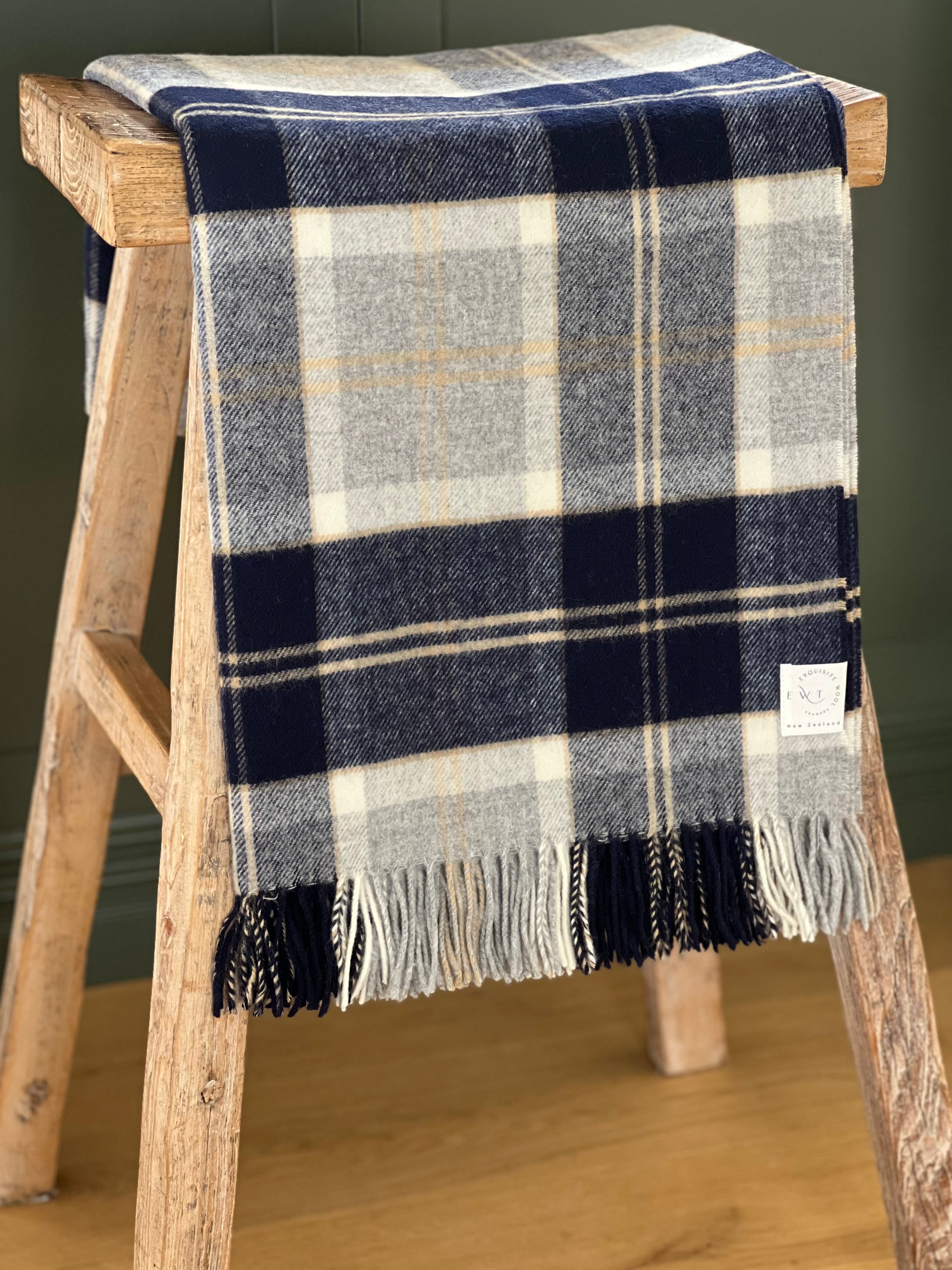 Bannochburn Silver 100% Merino Throw - Exquisite Wool Traders