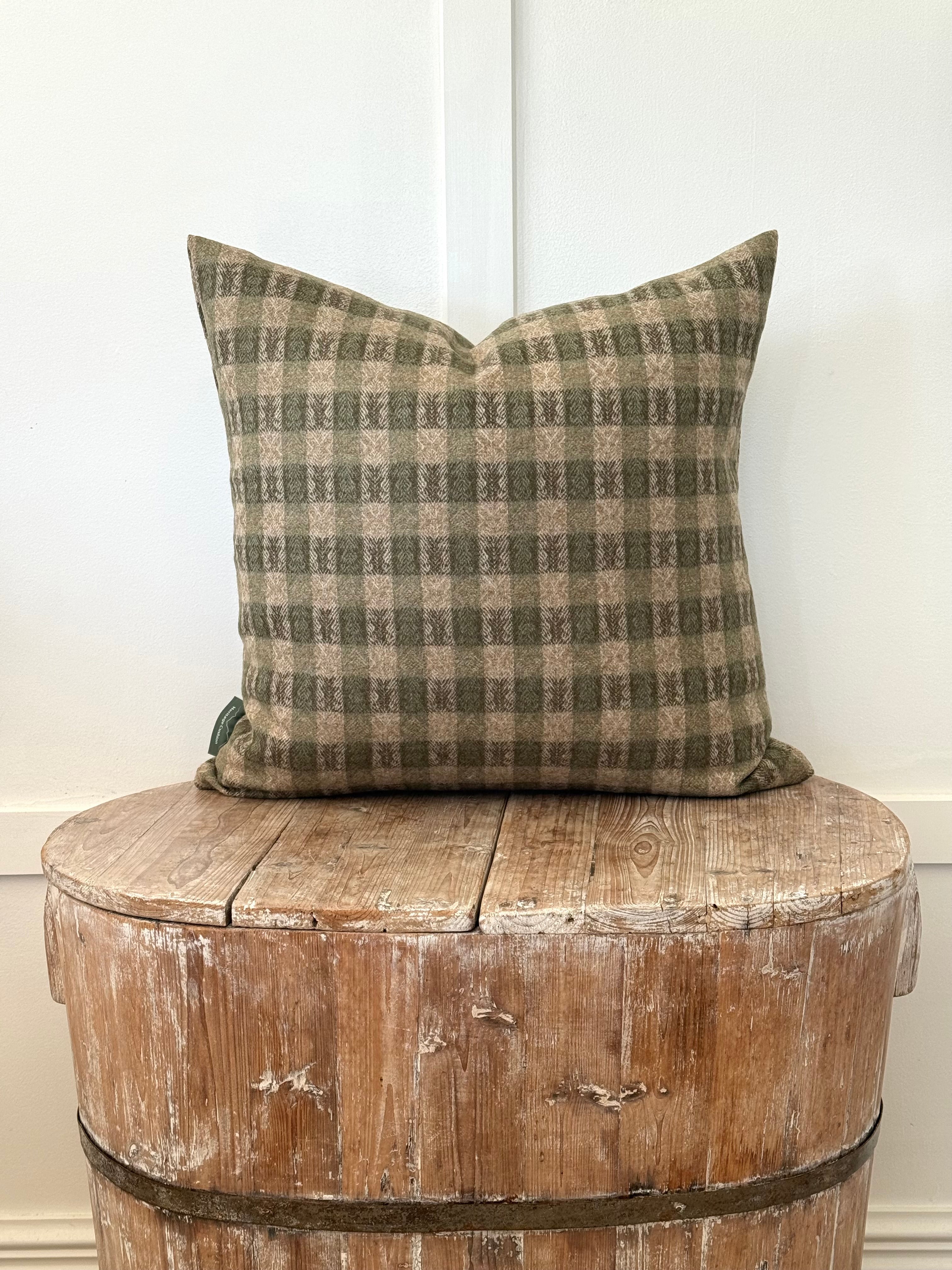 The Heritage Cushion Cover - Oakes Sage & Red
