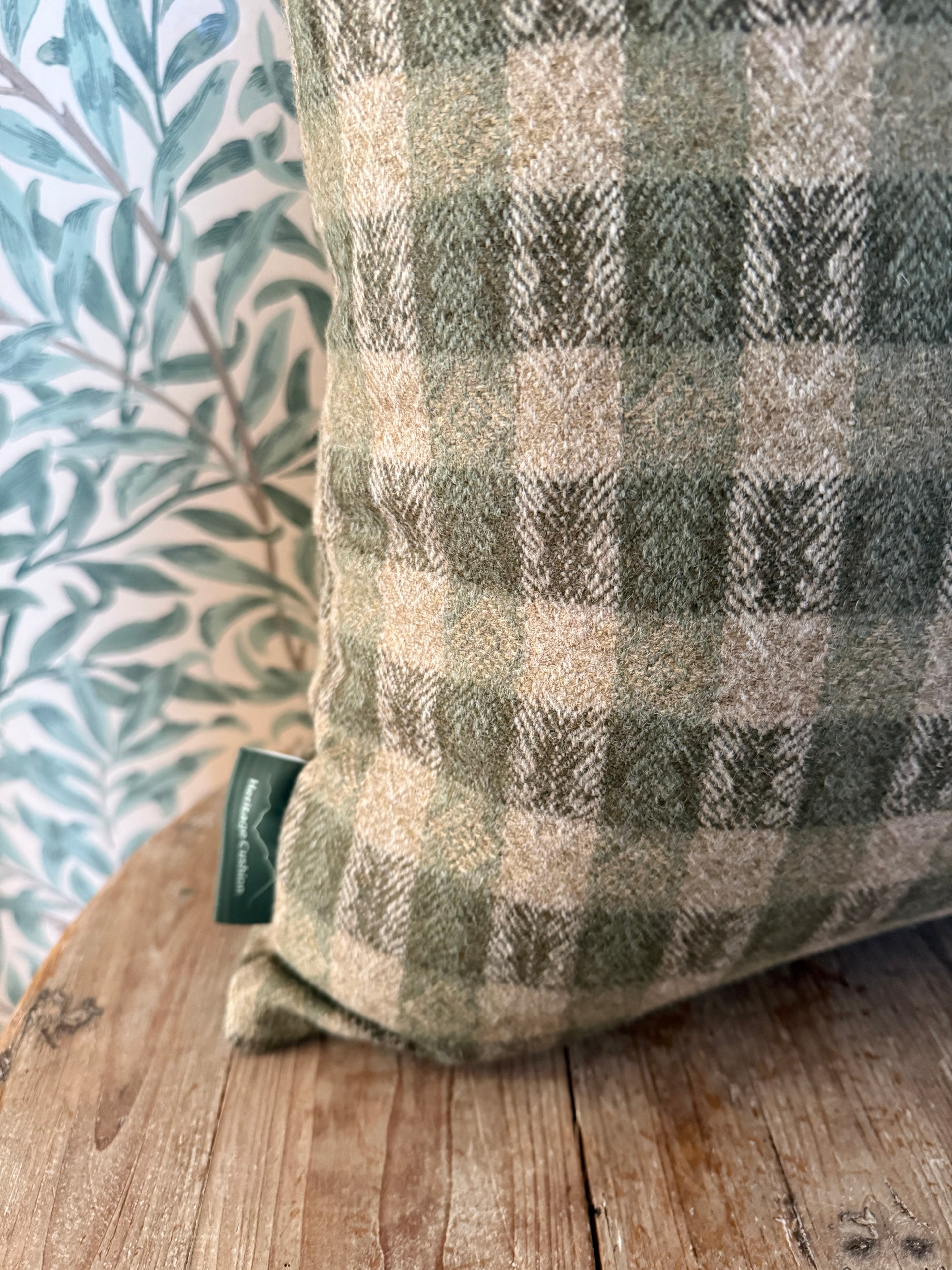 The Heritage Cushion Cover - Oakes Sage & Red