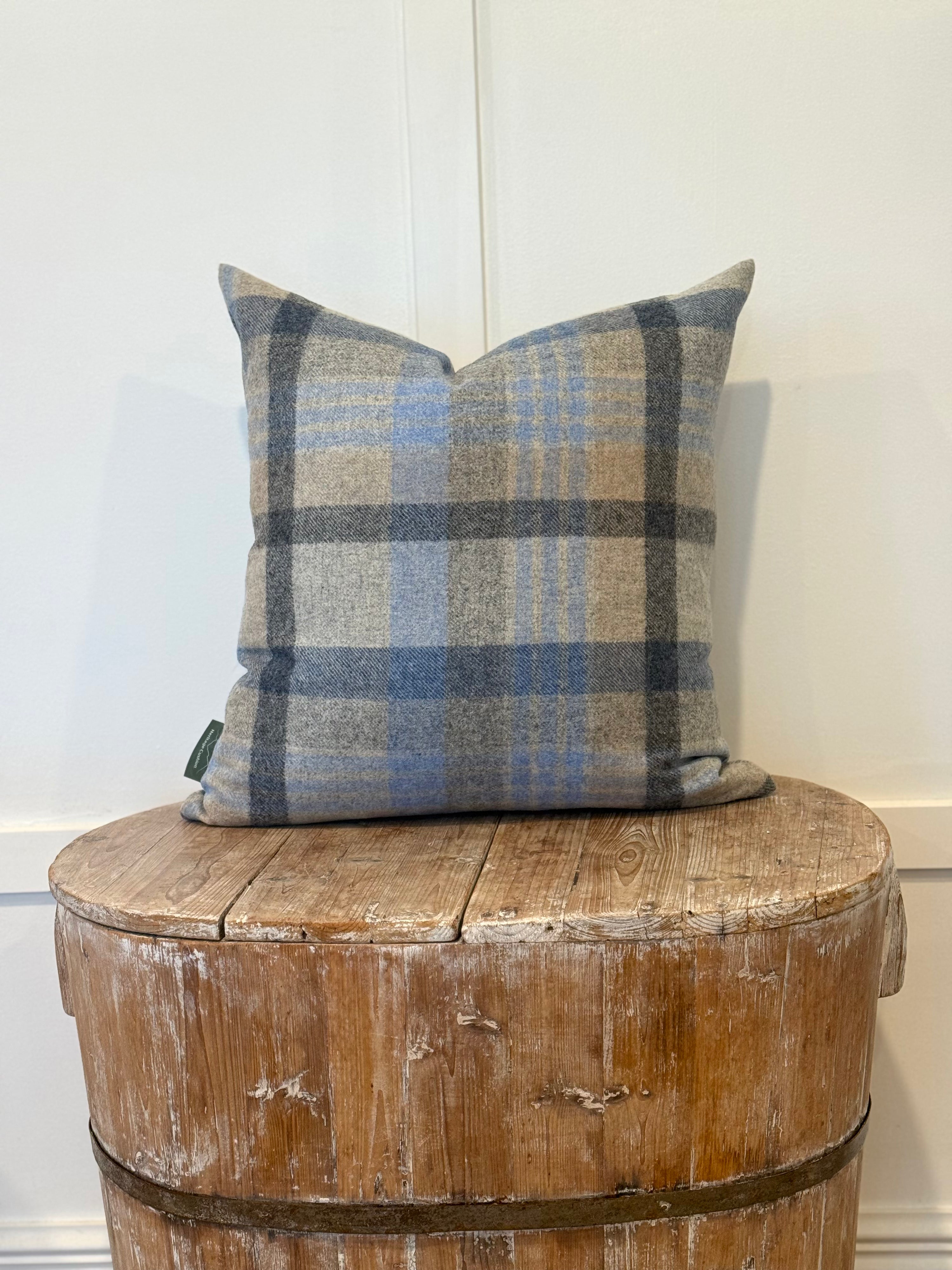 The Heritage Cushion Cover - Melbourne Silver & Denim