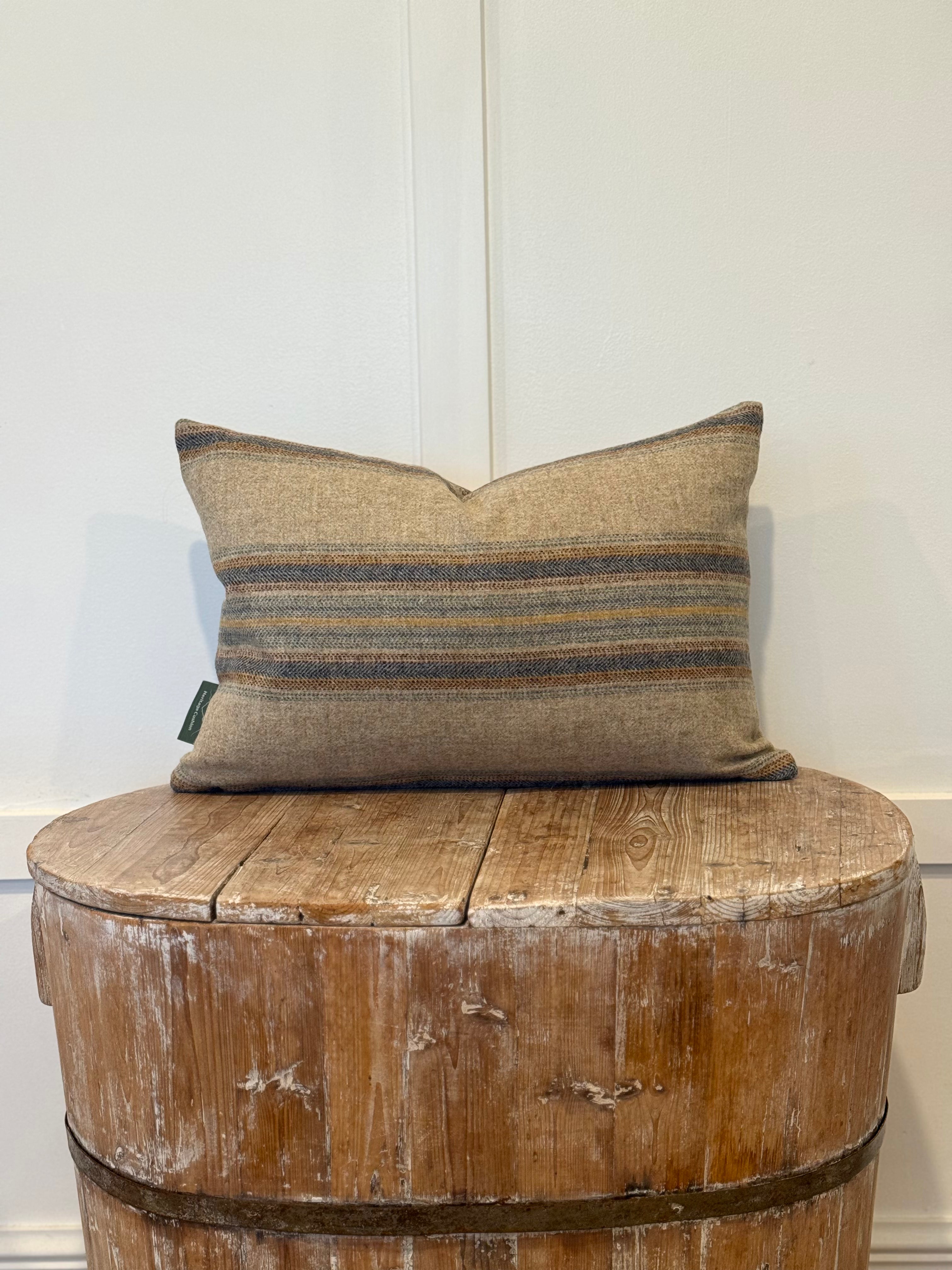 The Heritage Cushion Cover - Wentworth Stripe Natural Denim