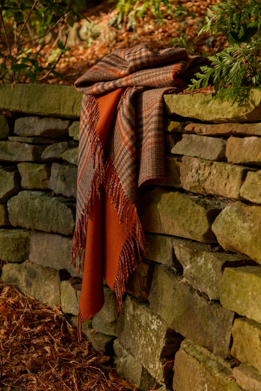 Double-Faced Estate Check 100% Merino Throw