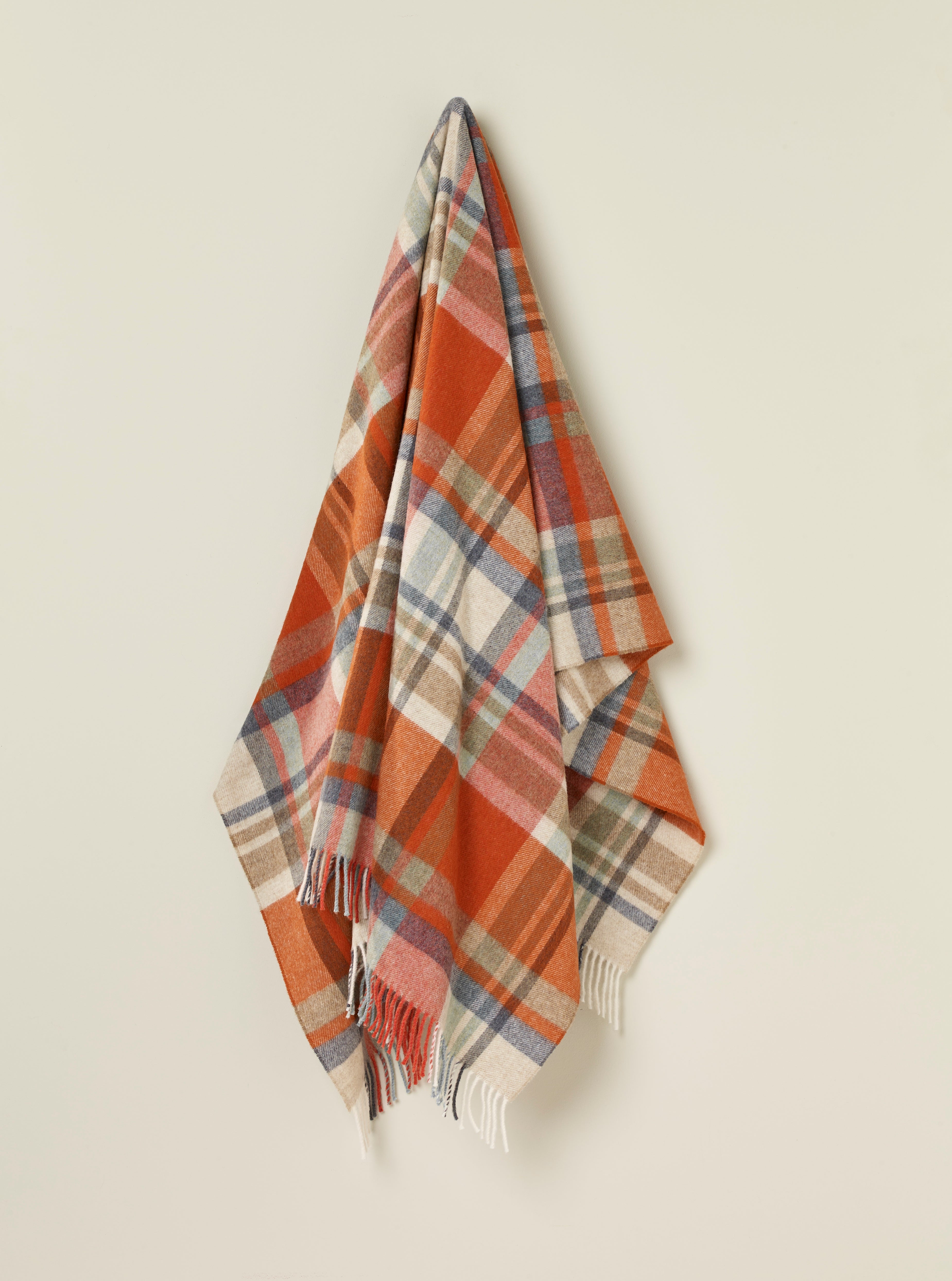 Portree Orange 100% Merino Throw