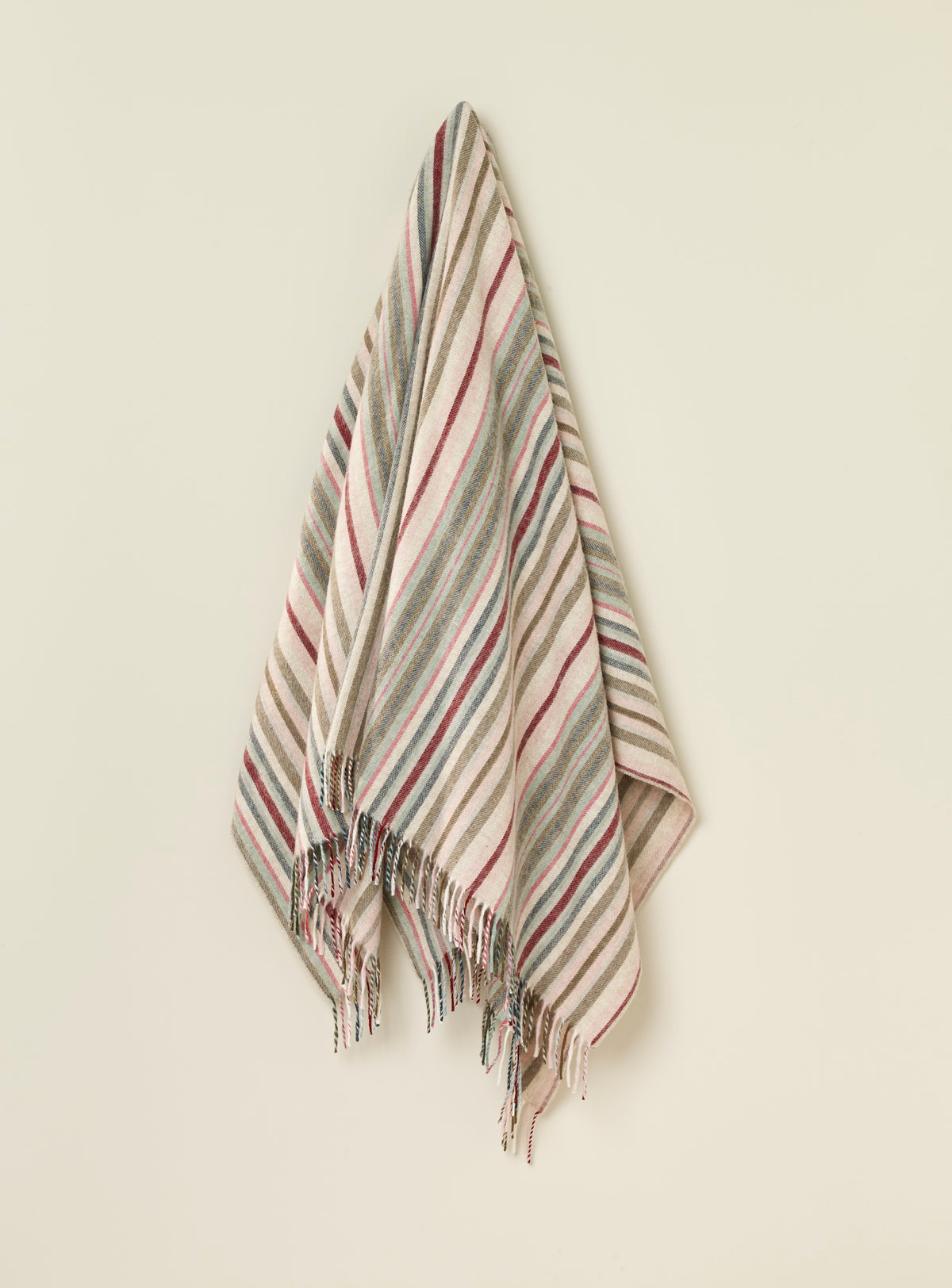 Santa Cruz Pink & Khaki 100% Merino Throw