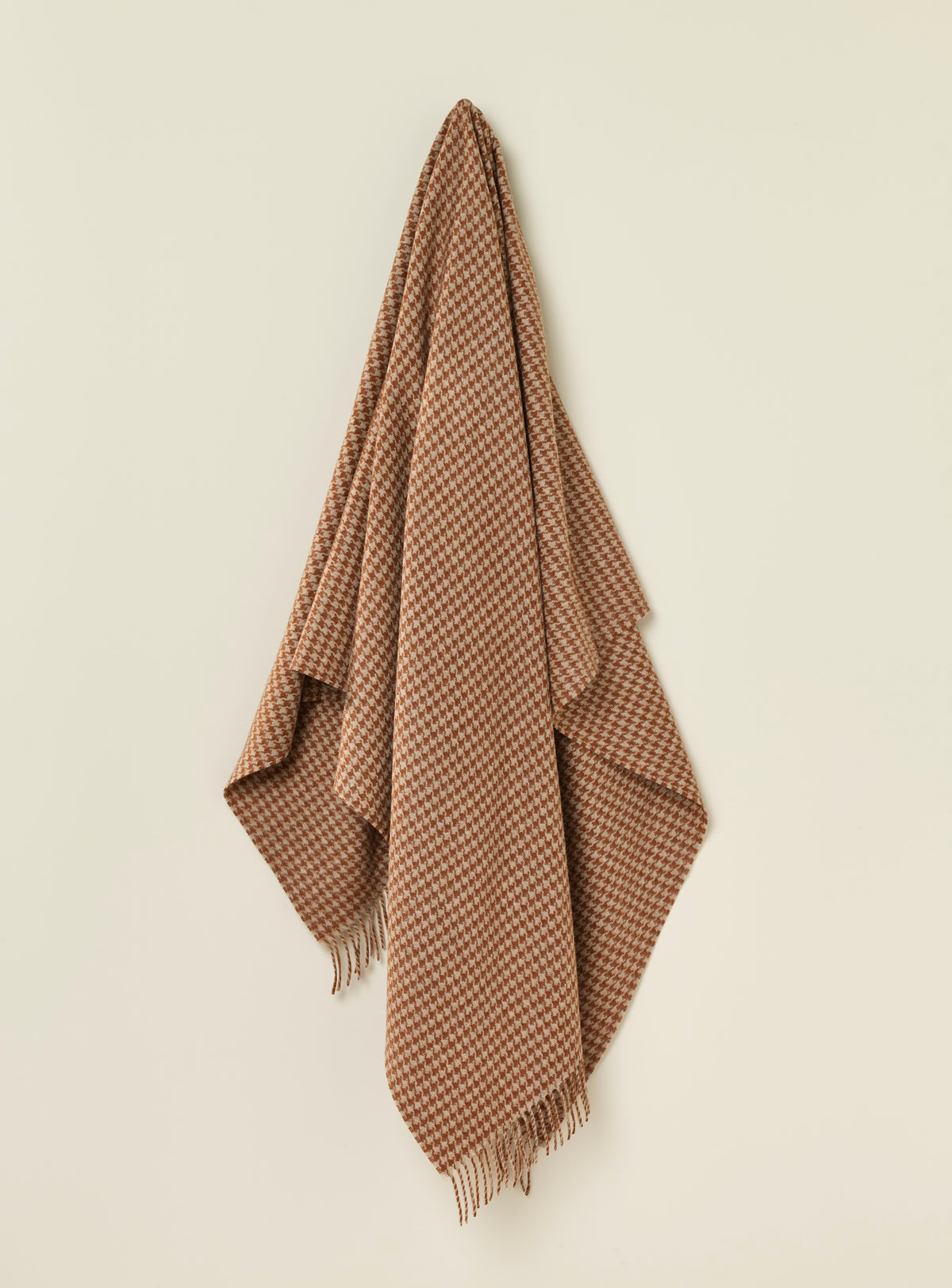 Houndstooth Rust & Camel 100% Merino Throw