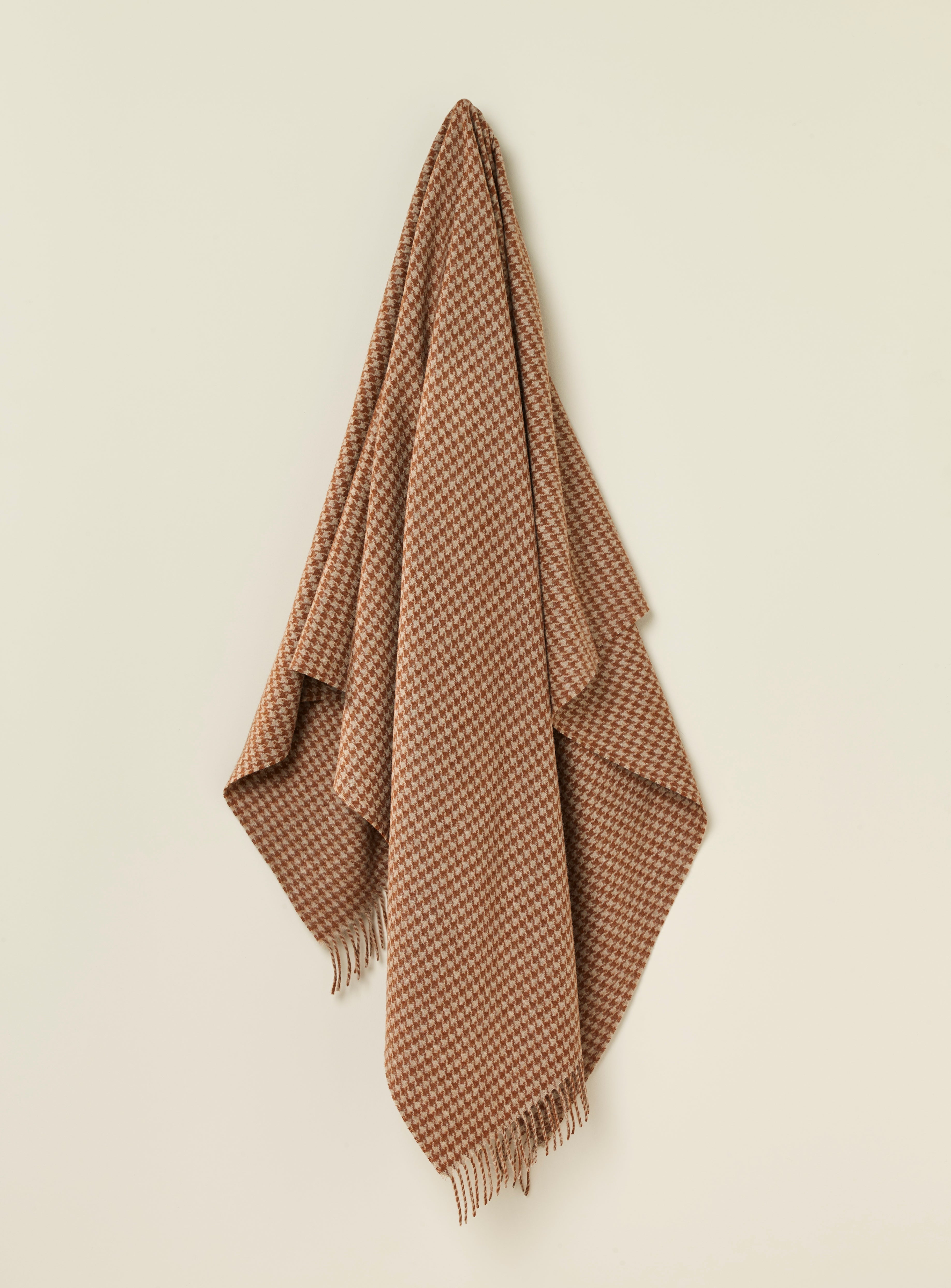 Houndstooth Rust & Camel 100% Merino Throw