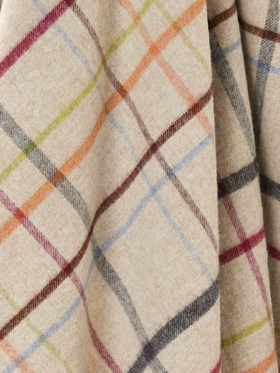 Windowpane Beige Multi 100% Merino Throw