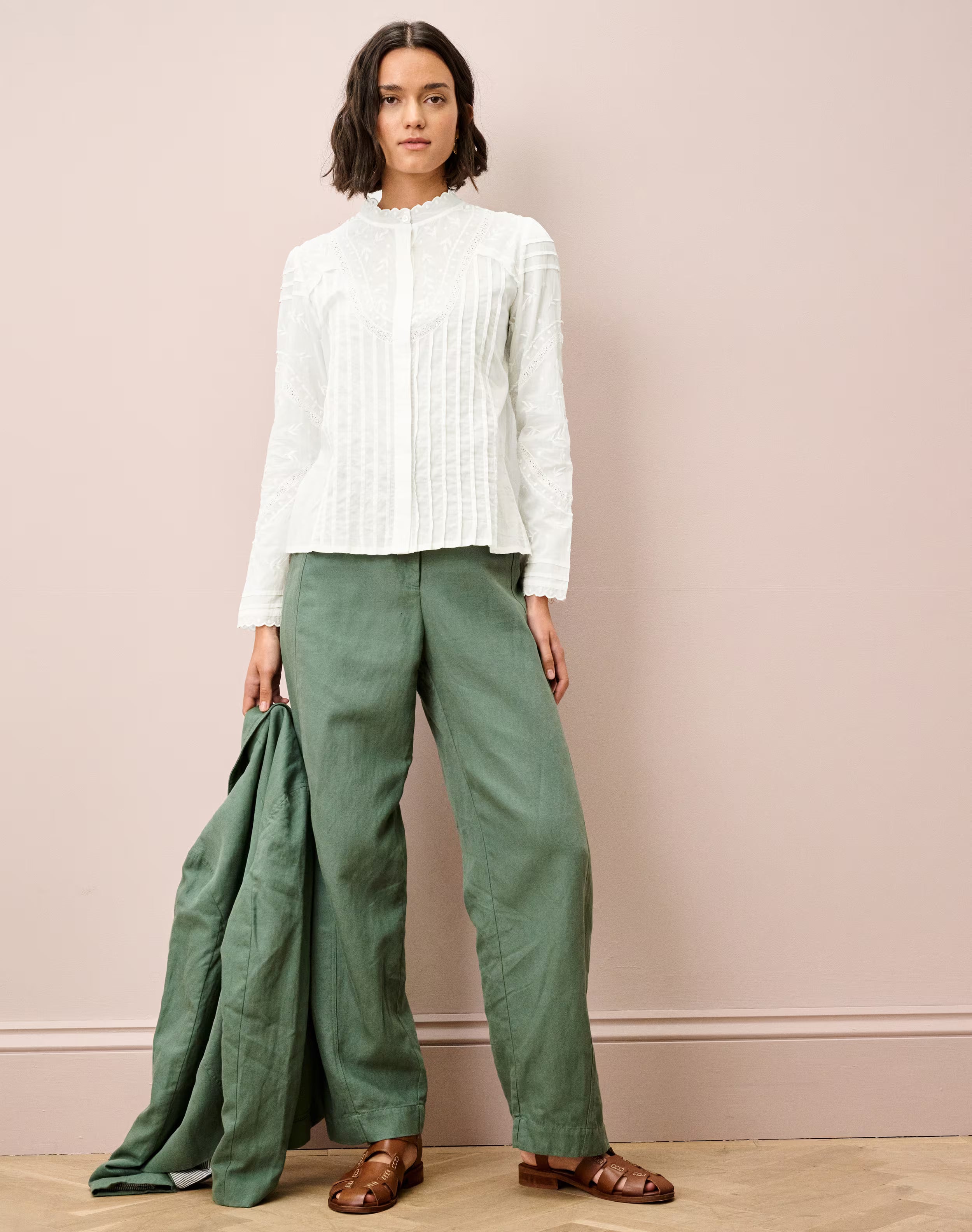 Brora Organic Cotton Embroidered Blouse