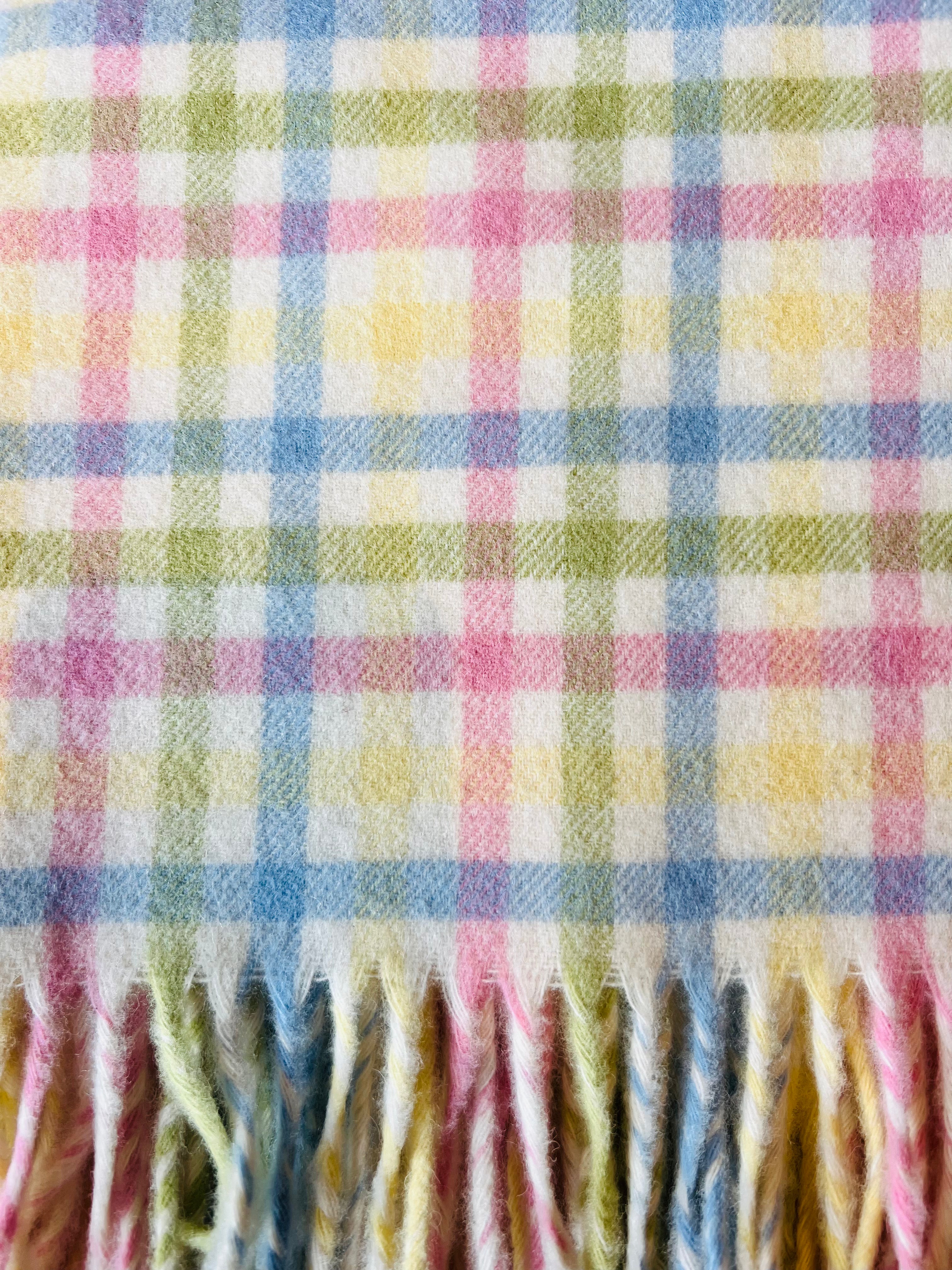 Gingham 100% Merino Baby Blanket
