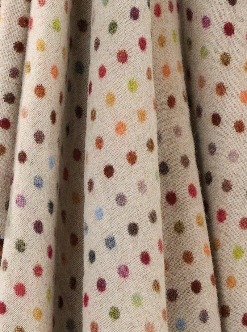 Multi Spot Beige 100% Merino Throw - Exquisite Wool Traders
