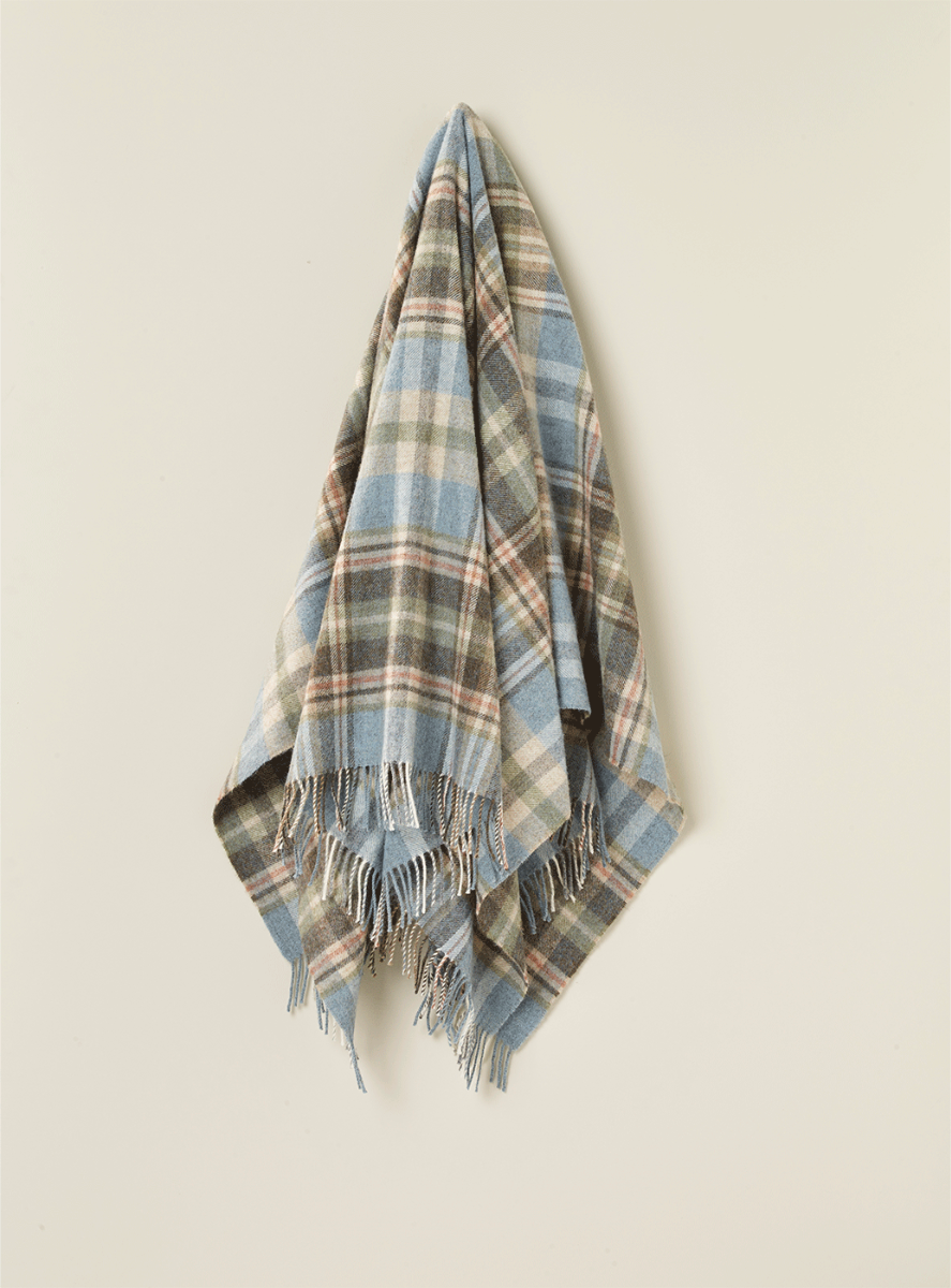 Glen Coe Aqua NZ Wool Throw - Exquisite Wool Traders
