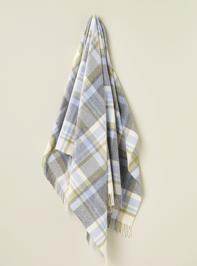 Portree Duck Egg 100% Merino Throw - Exquisite Wool Traders