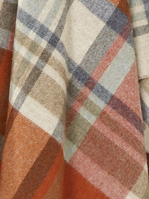 Portree Orange 100% Merino Throw