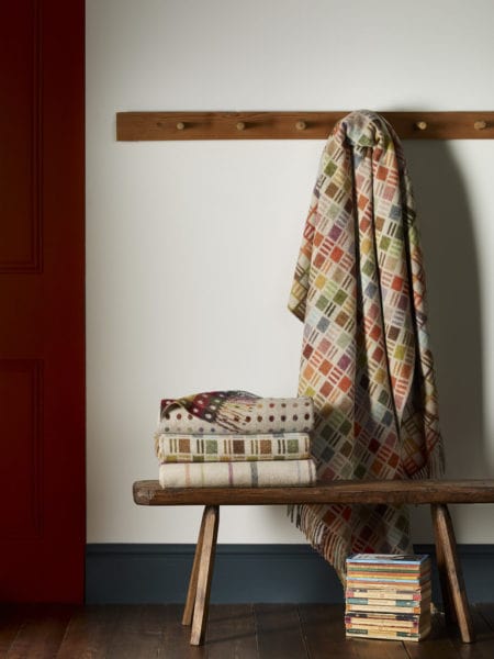 Ribbon Multi 100% Beige Merino Throw - Exquisite Wool Traders