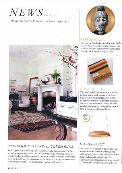 Newmarket equine throw featured in House and Garden Magazine.