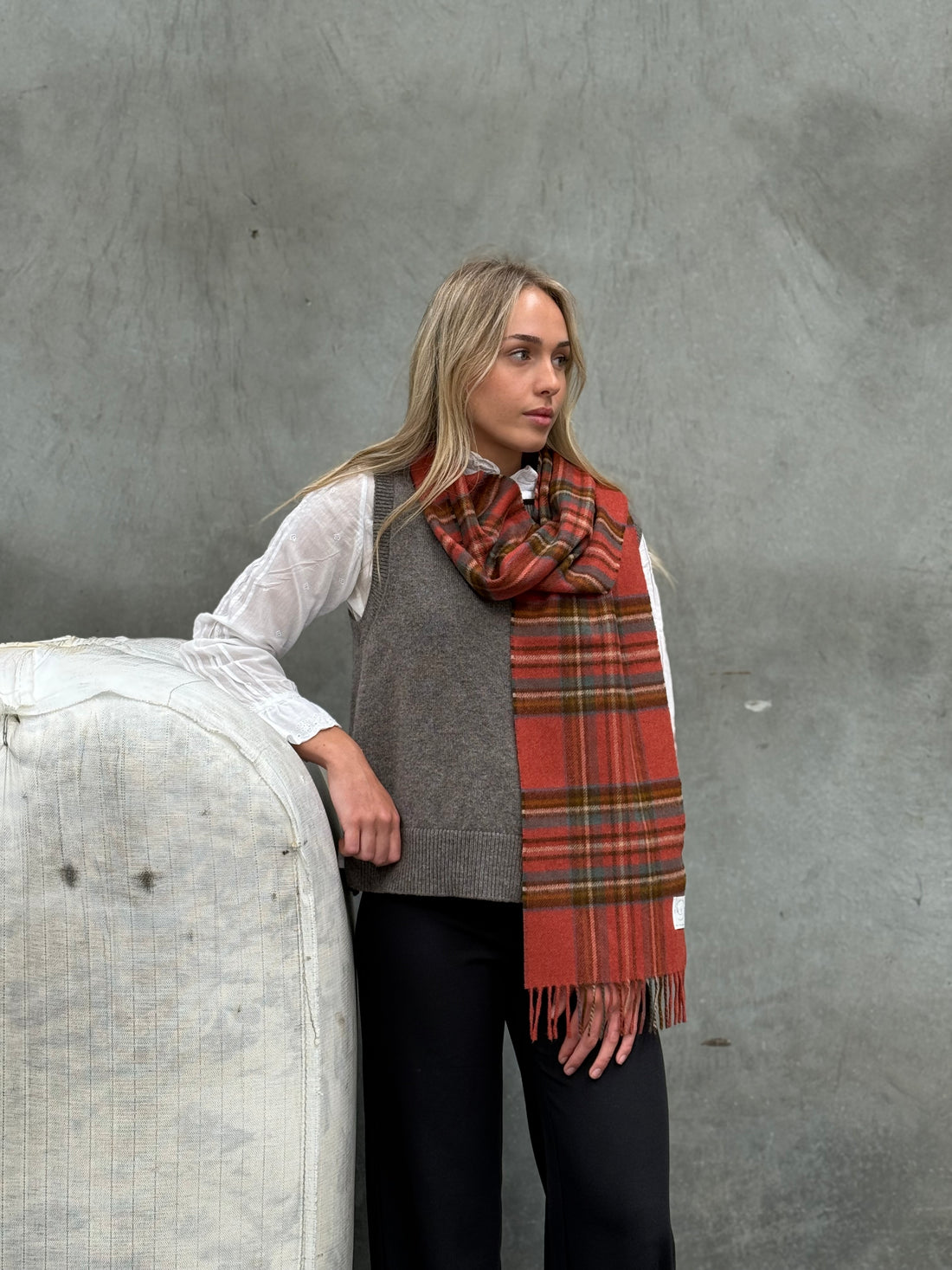 Antique Royal Stewart 100% Merino Scarf