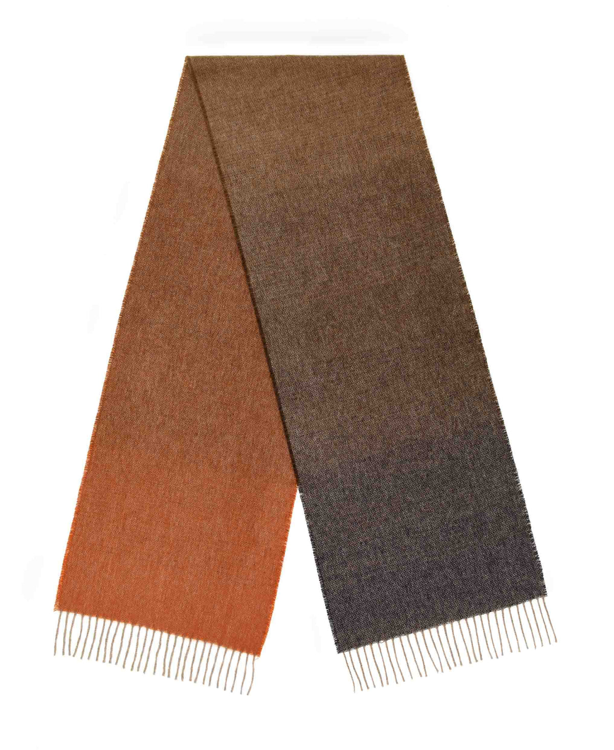 Ombre Navy &amp; Orange 100% Merino Scarf