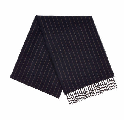 Chalk Stripe Navy 100% Merino Scarf