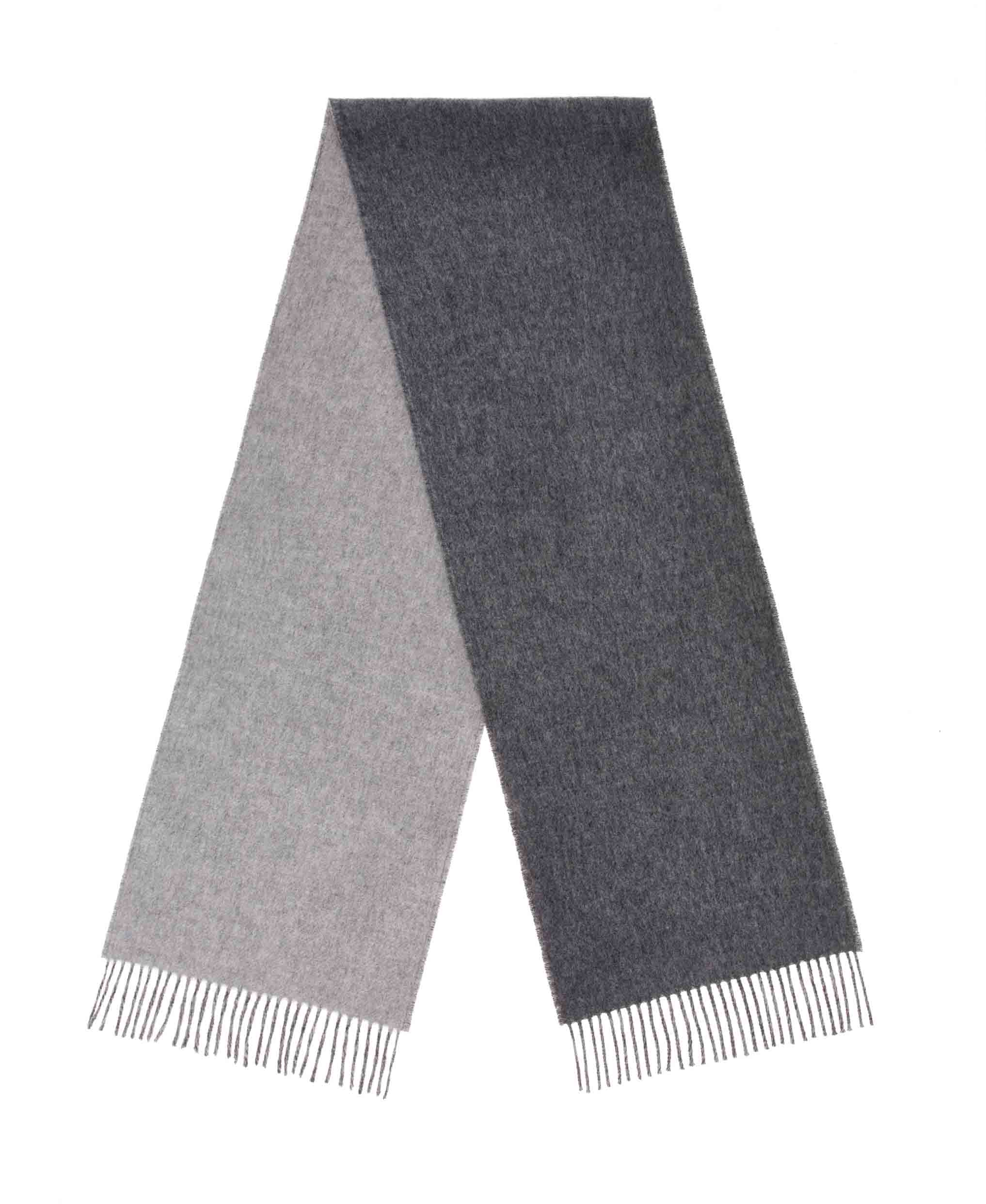 Mid Grey &amp; Silver 100% Merino Scarf