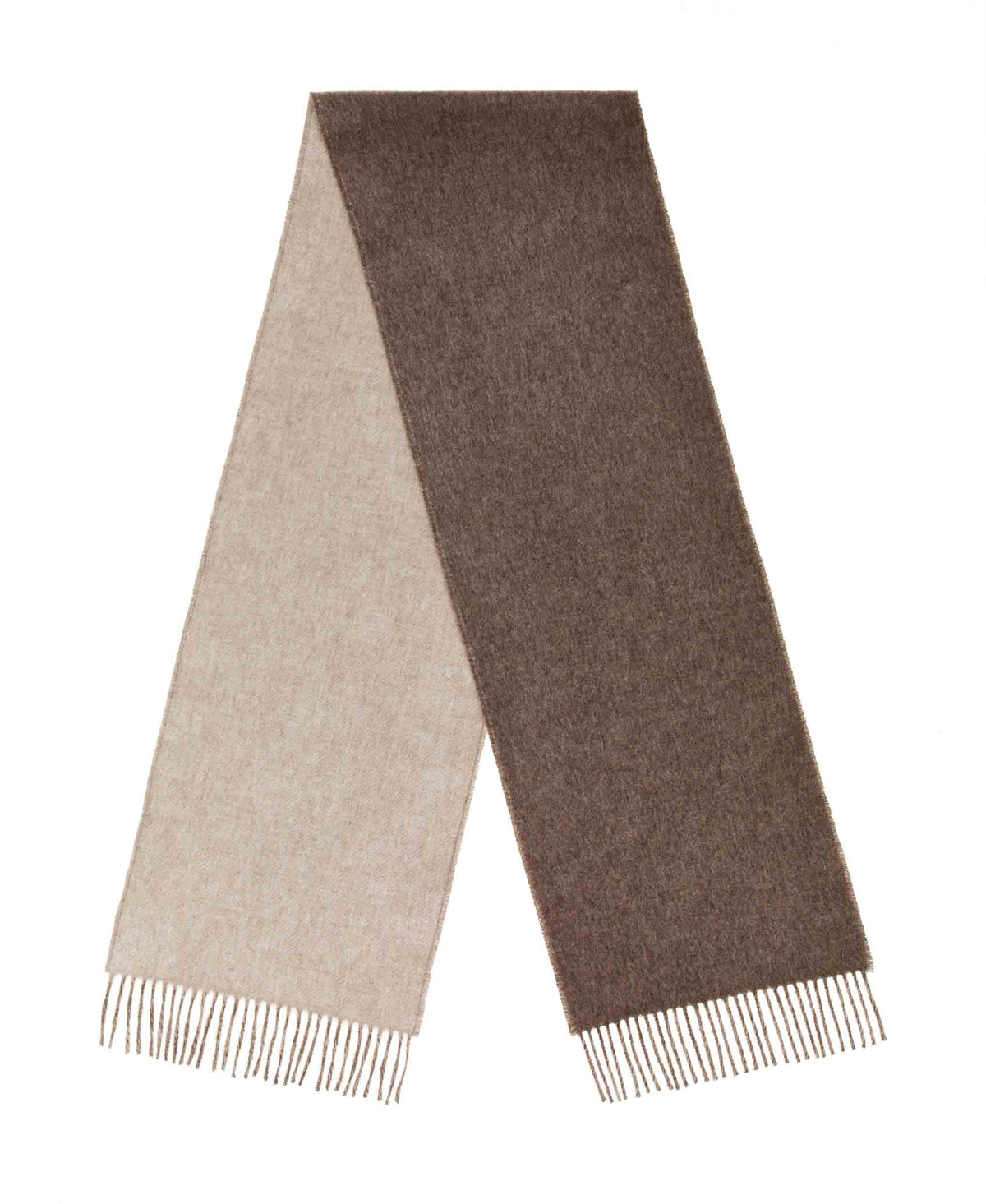 Double Face Fawn &amp; Natural 100% Merino Scarf