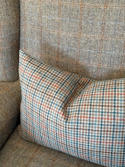 The Heritage Cushion Cover - Aveyard Aqua &amp; Rust