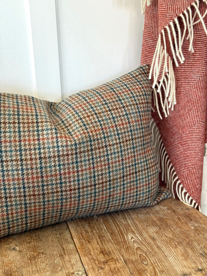 The Heritage Cushion Cover - Aveyard Aqua &amp; Rust