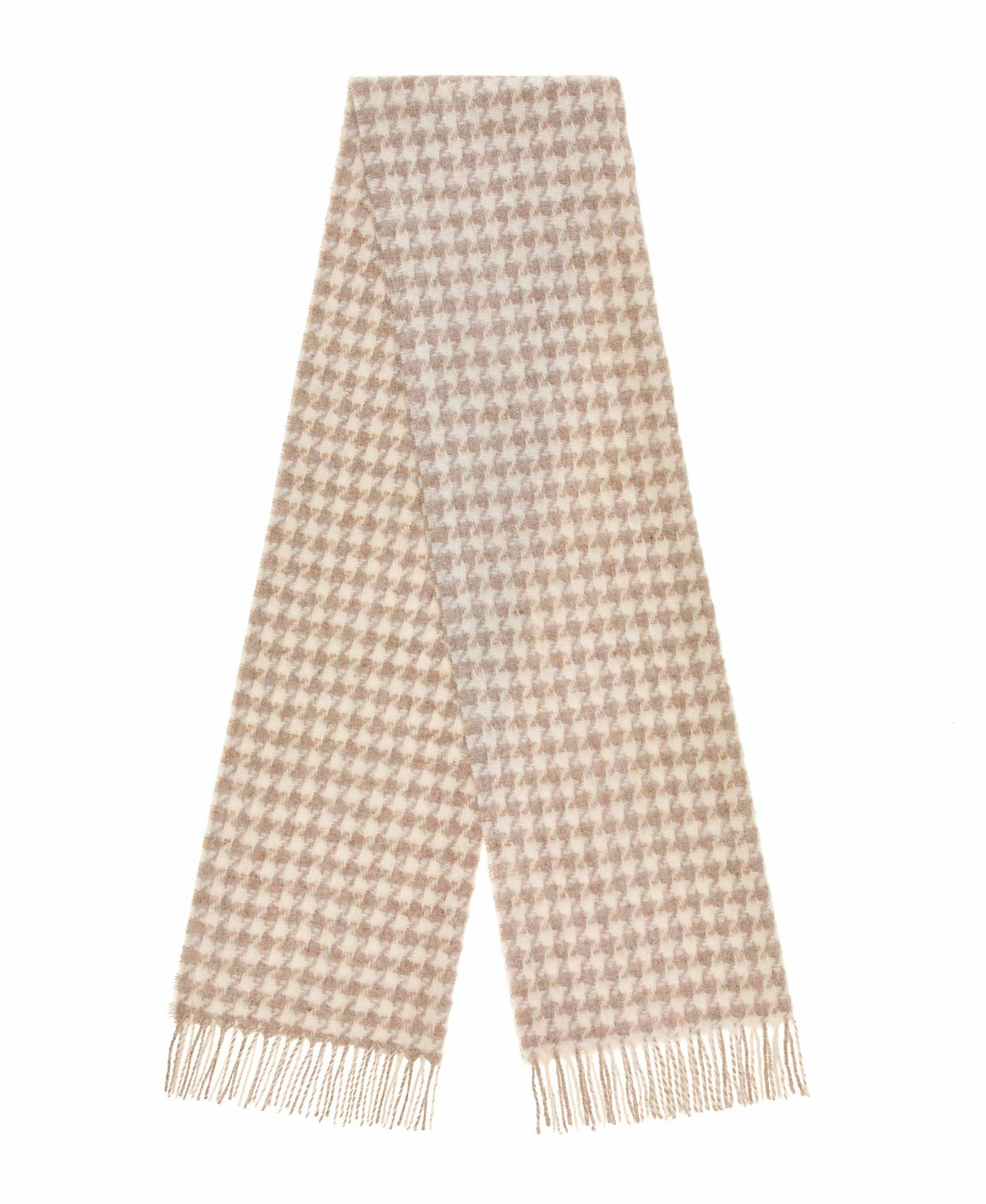 Houndstooth Natural &amp; Ecru Scarf