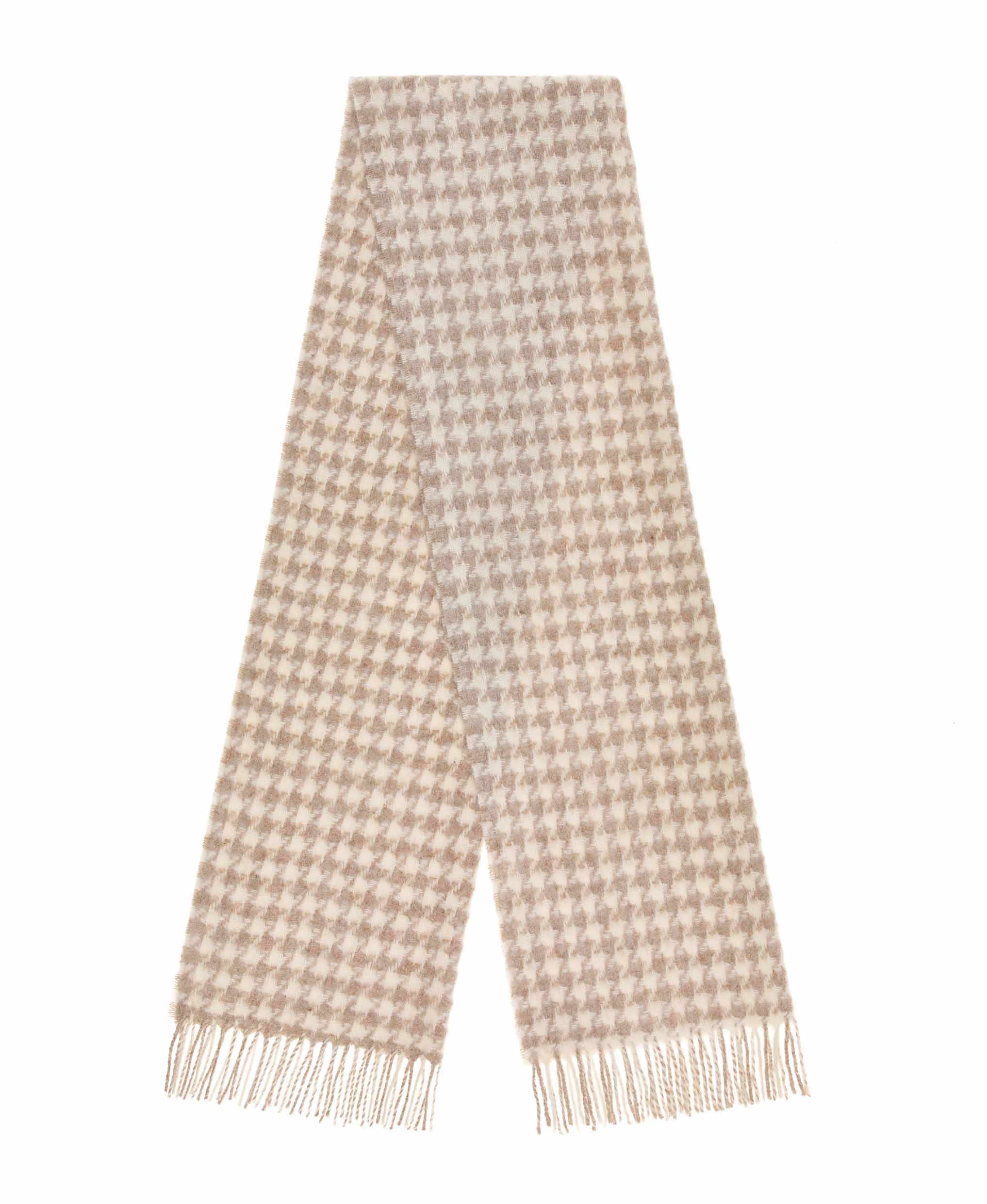 Houndstooth Natural &amp; Ecru Scarf